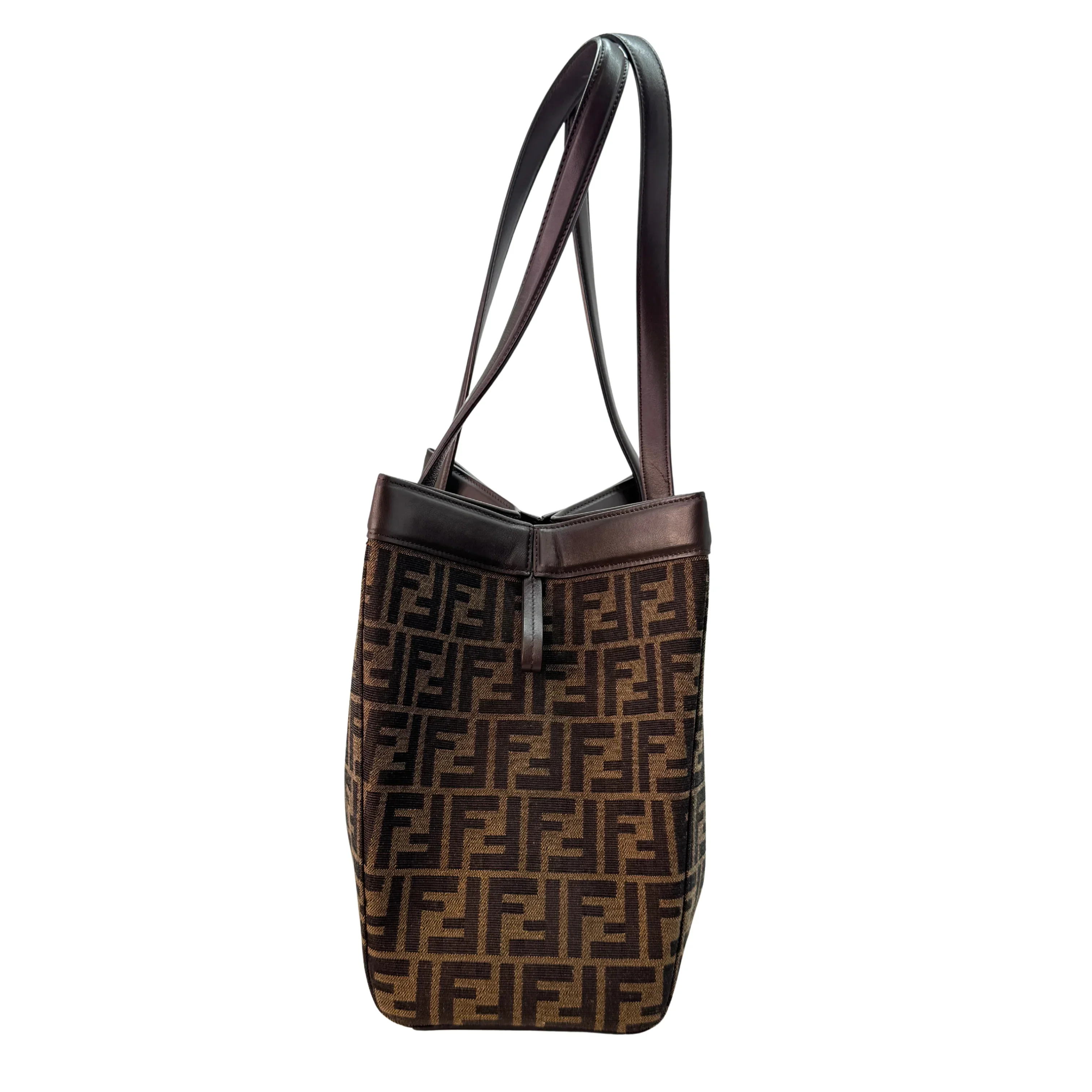 Fendi Origami Medium Fabric Tote Bag Brown - Image 5