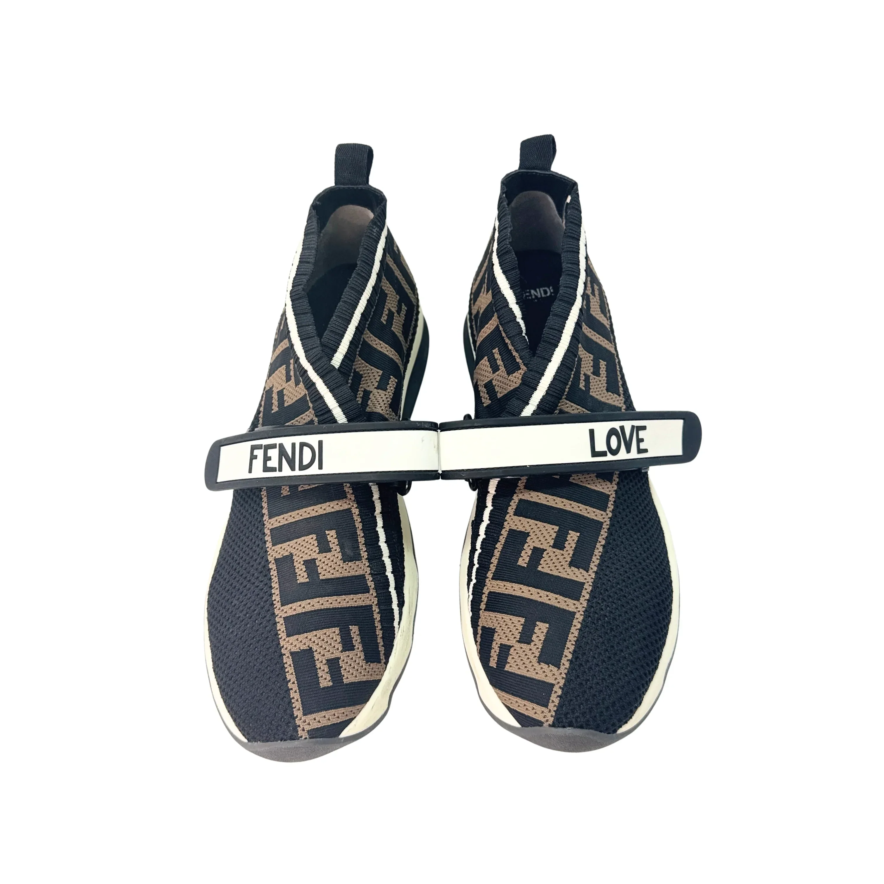 Fendi Stretch Yarn FF Stiff Band Rockoko Sneakers 38 - Image 5