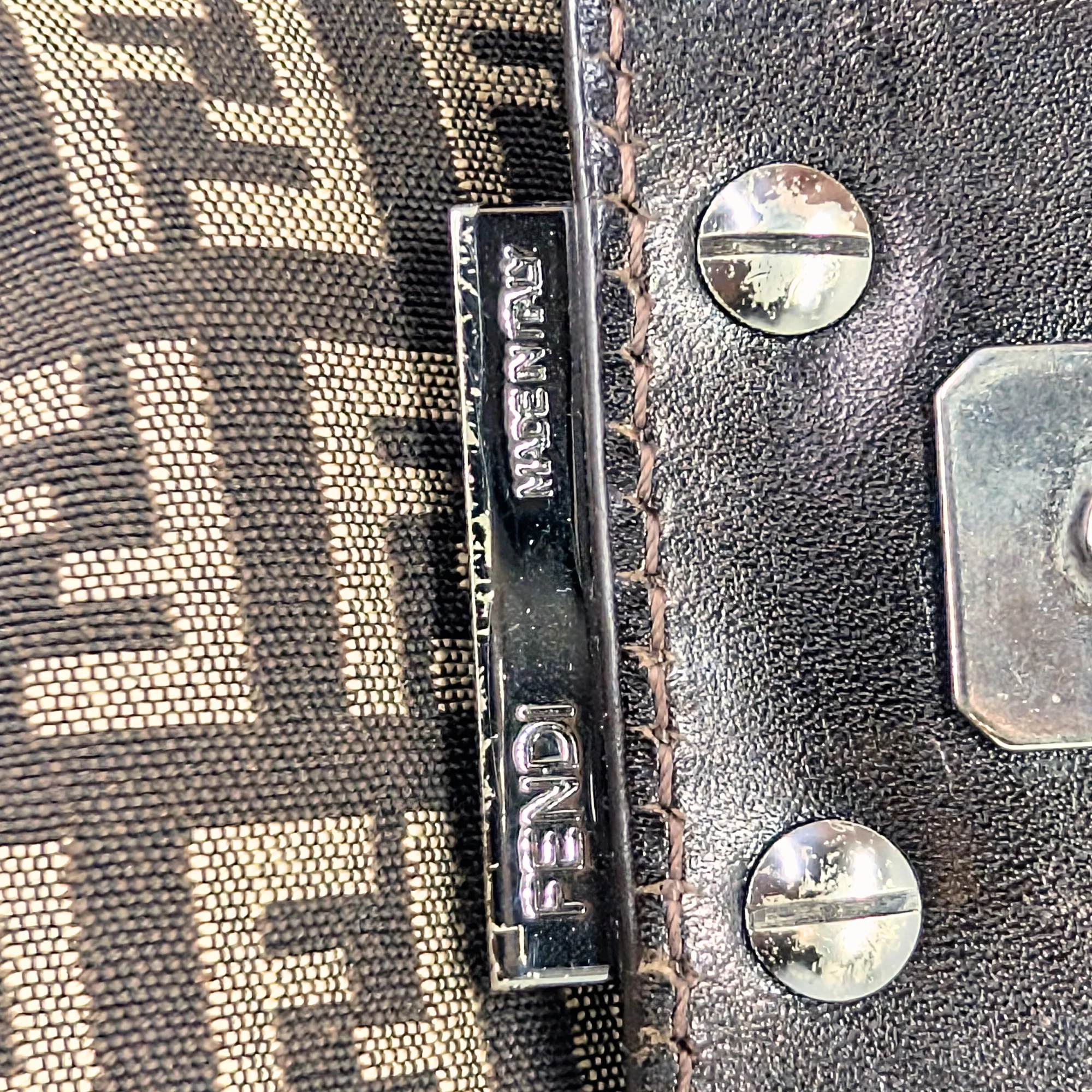 Fendi Zucchino Mamma Canvas Shoulder Bag - Image 18
