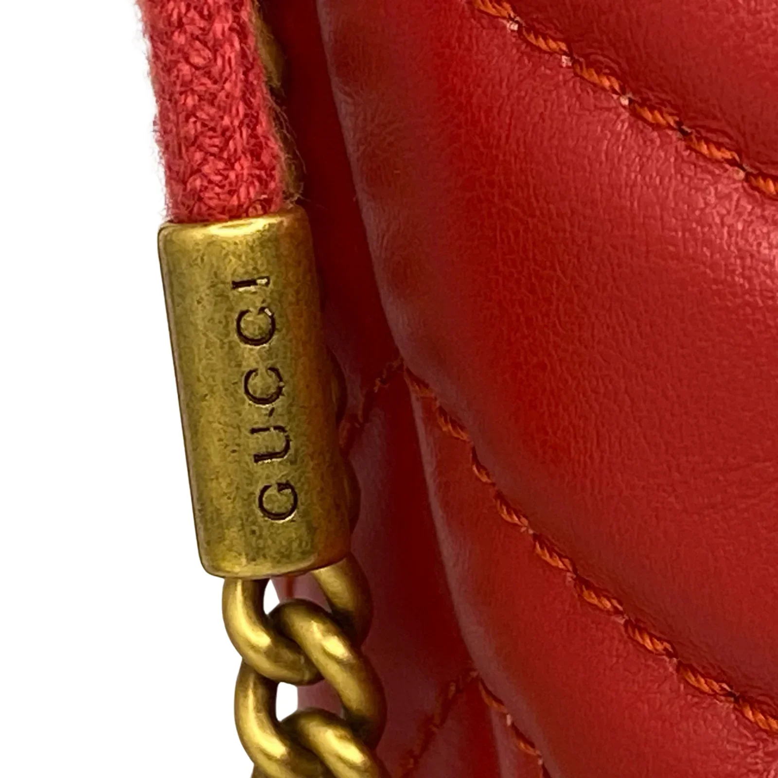 Gucci Calfskin Matelassé Mini GG Marmont Bucket Bag – Hibiscus Red - Image 17