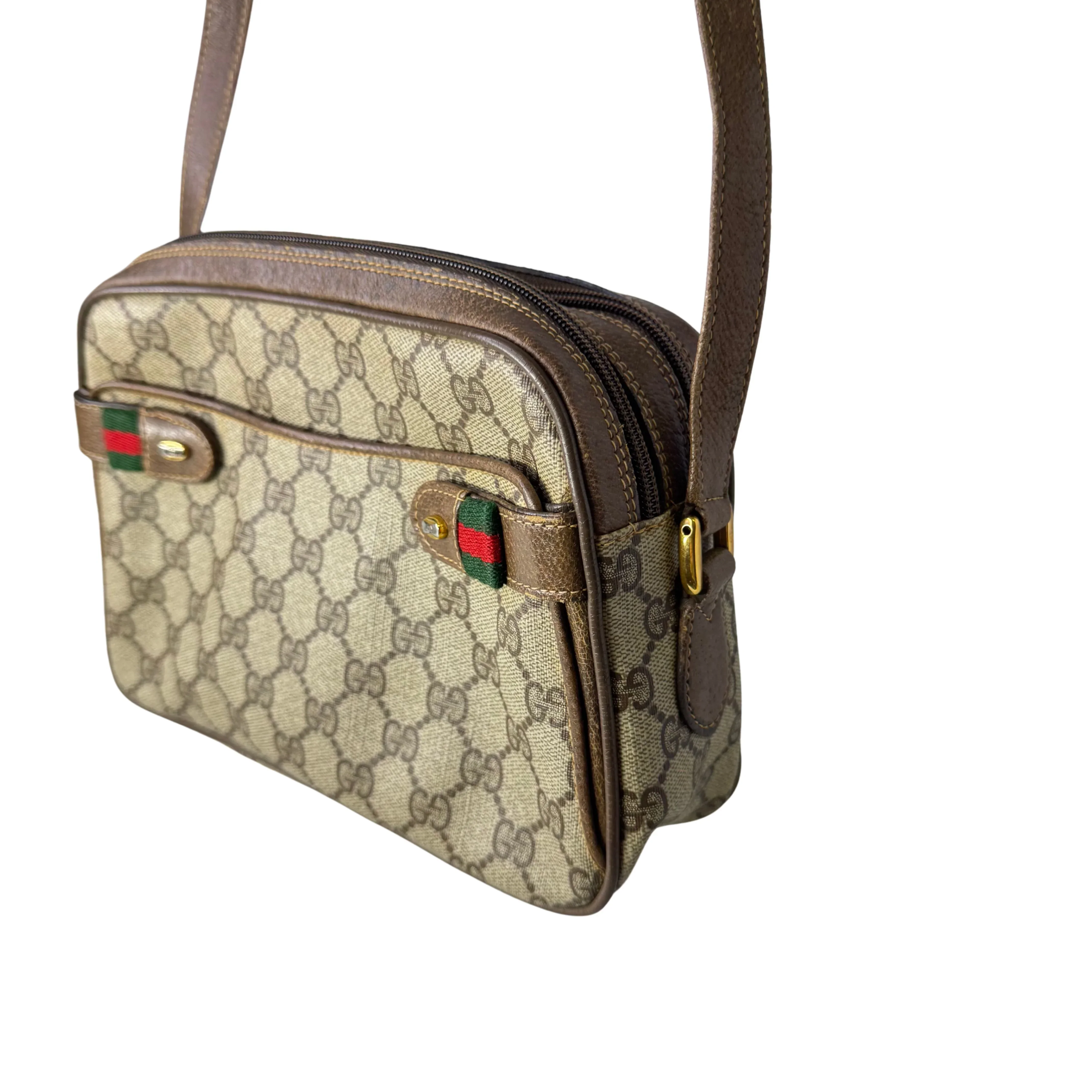 Gucci GG Supreme Crossbody Messenger Bag Beige - Image 3