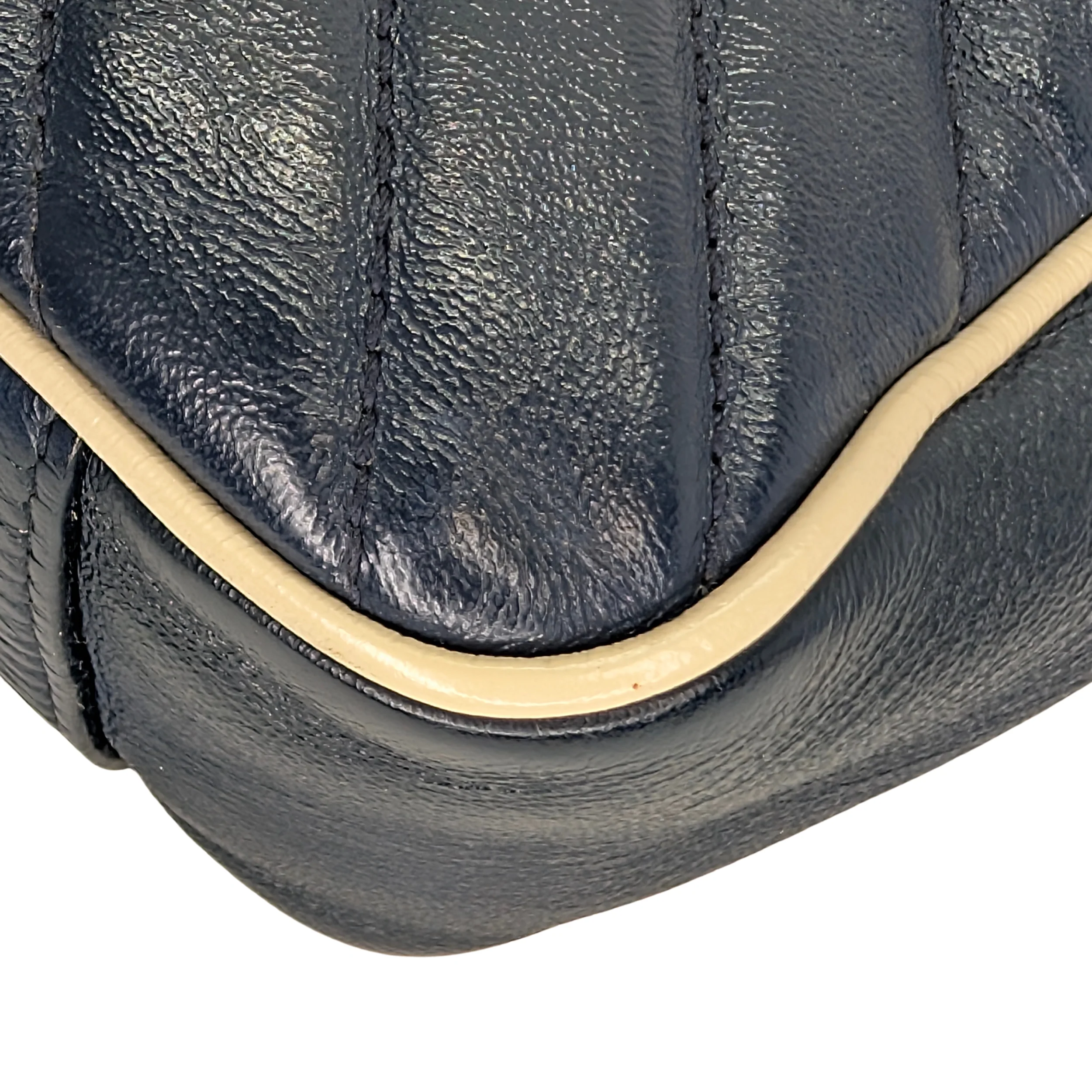 Gucci GG Marmont Matelassé Torchon Flap Crossbody Bag Navy White - Image 7