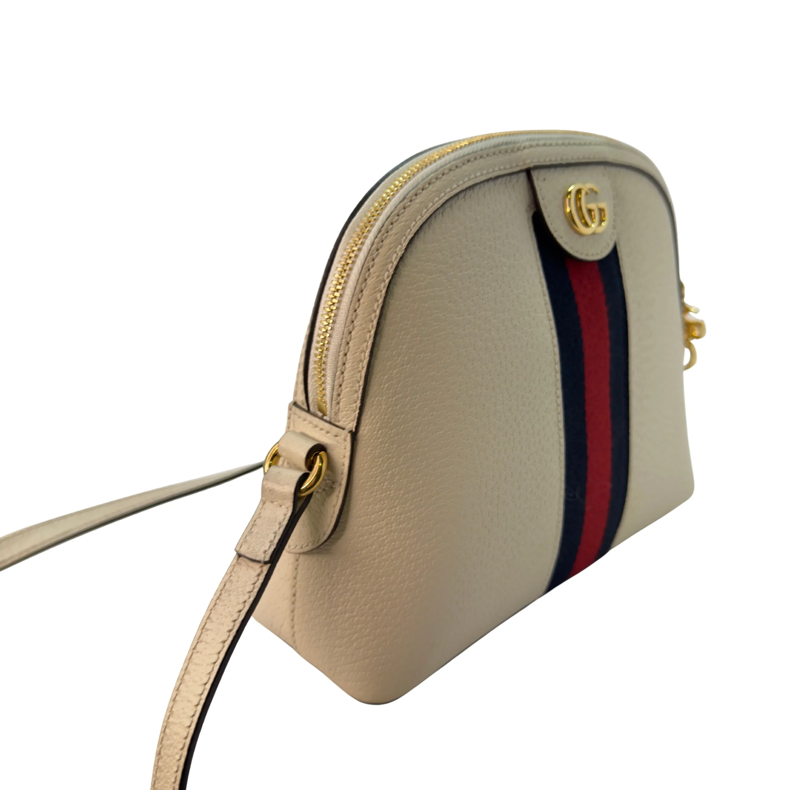 Gucci Textured Dollar Small Ophidia Dome Shoulder Bag Beige - Image 5