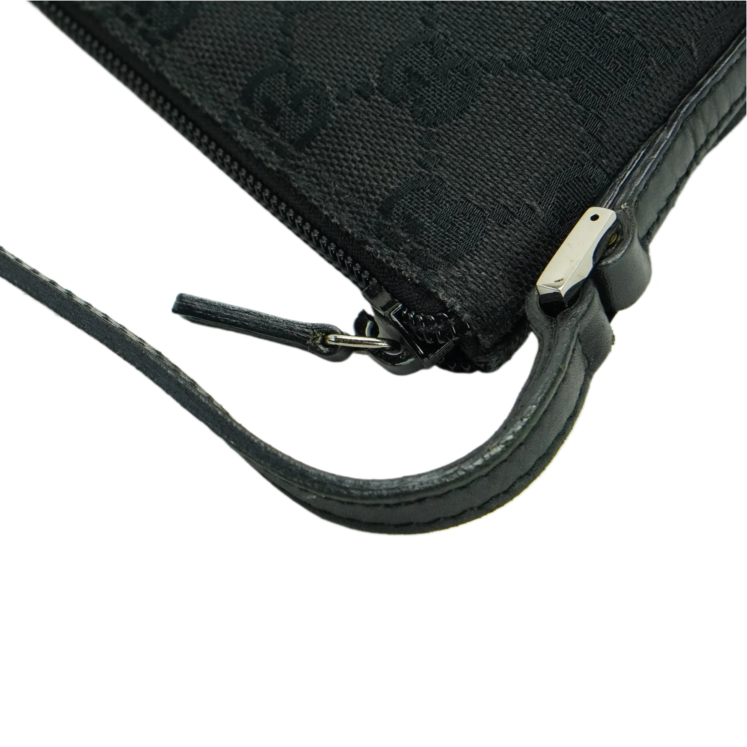 Gucci Black GG Monogram Boat Pochette Bag - Image 9