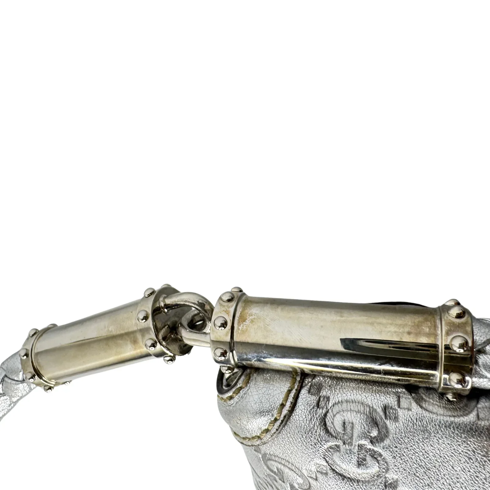 Gucci Guccissima Small Britt Tassel Shoulder Bag – Silver - Image 11