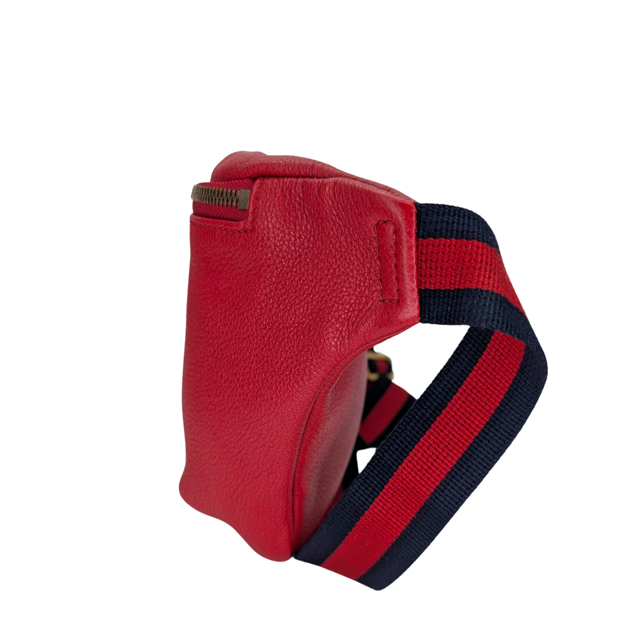 Gucci Grained Calfskin Logo Belt Bum Bag Hibiscus Red - Image 4