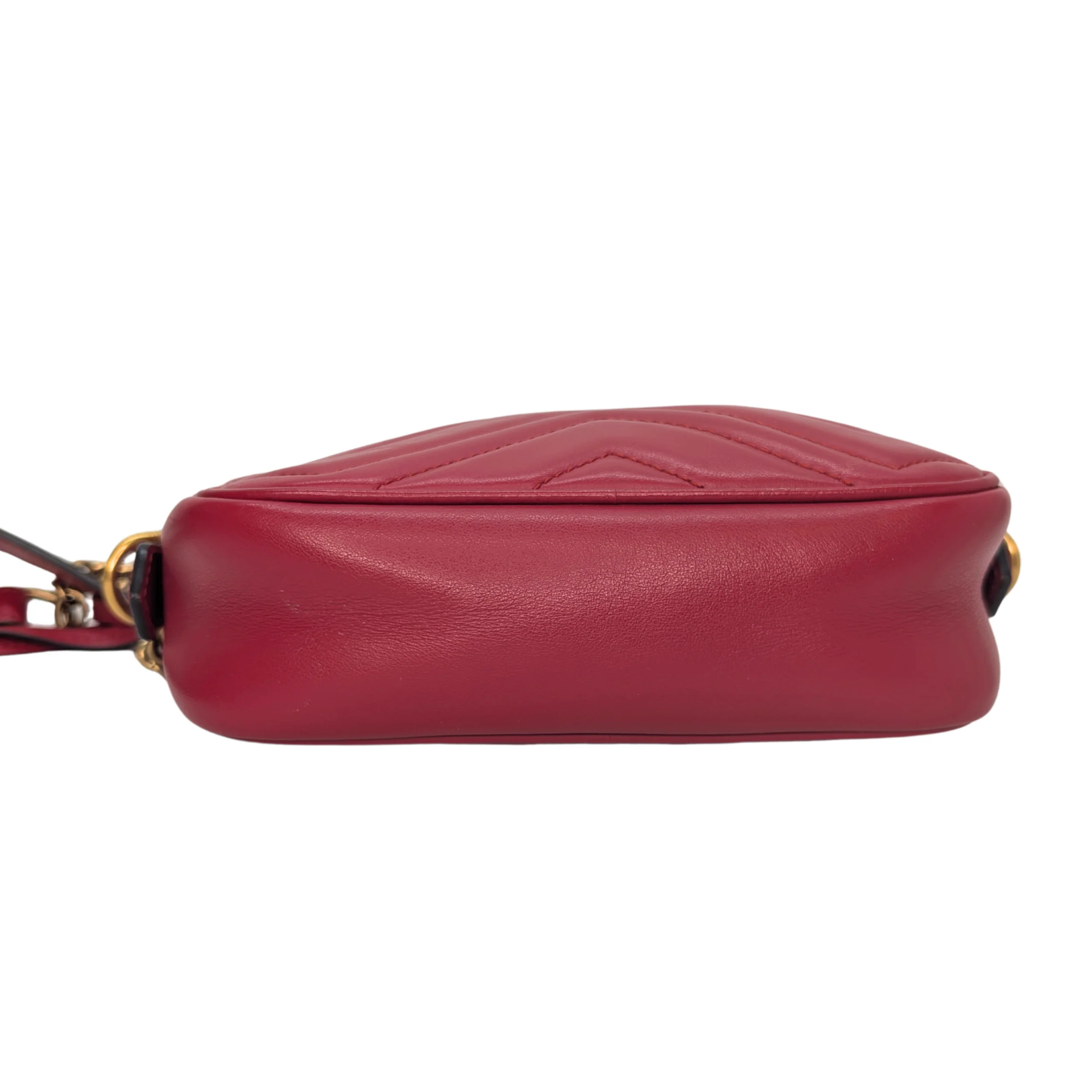 Gucci Mini GG Marmont Chain Shoulder Bag Hibiscus Red - Image 6