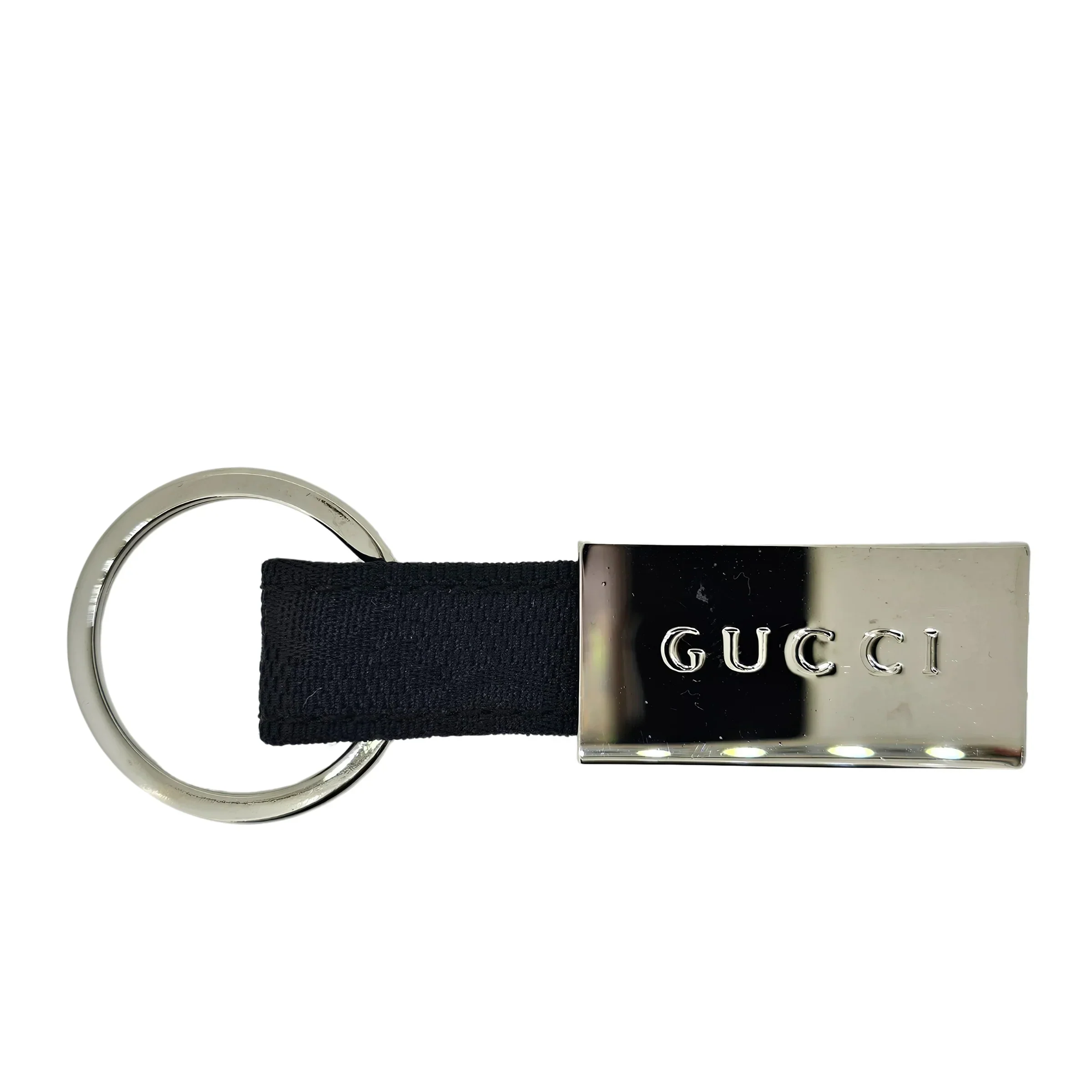 Gucci Metal & Canvas Keychain - Image 3