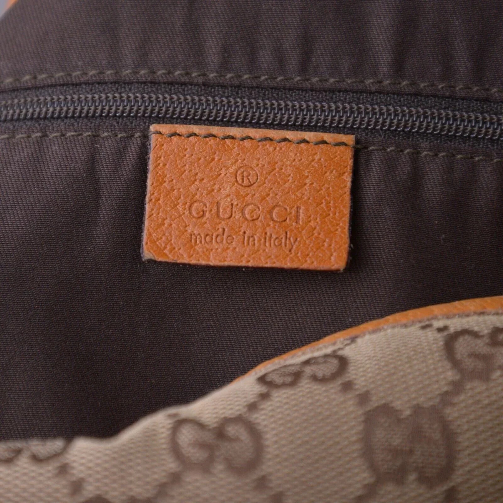Gucci Abbey GG Monogram Canvas X Leather Tote Bag, Tan - Image 8