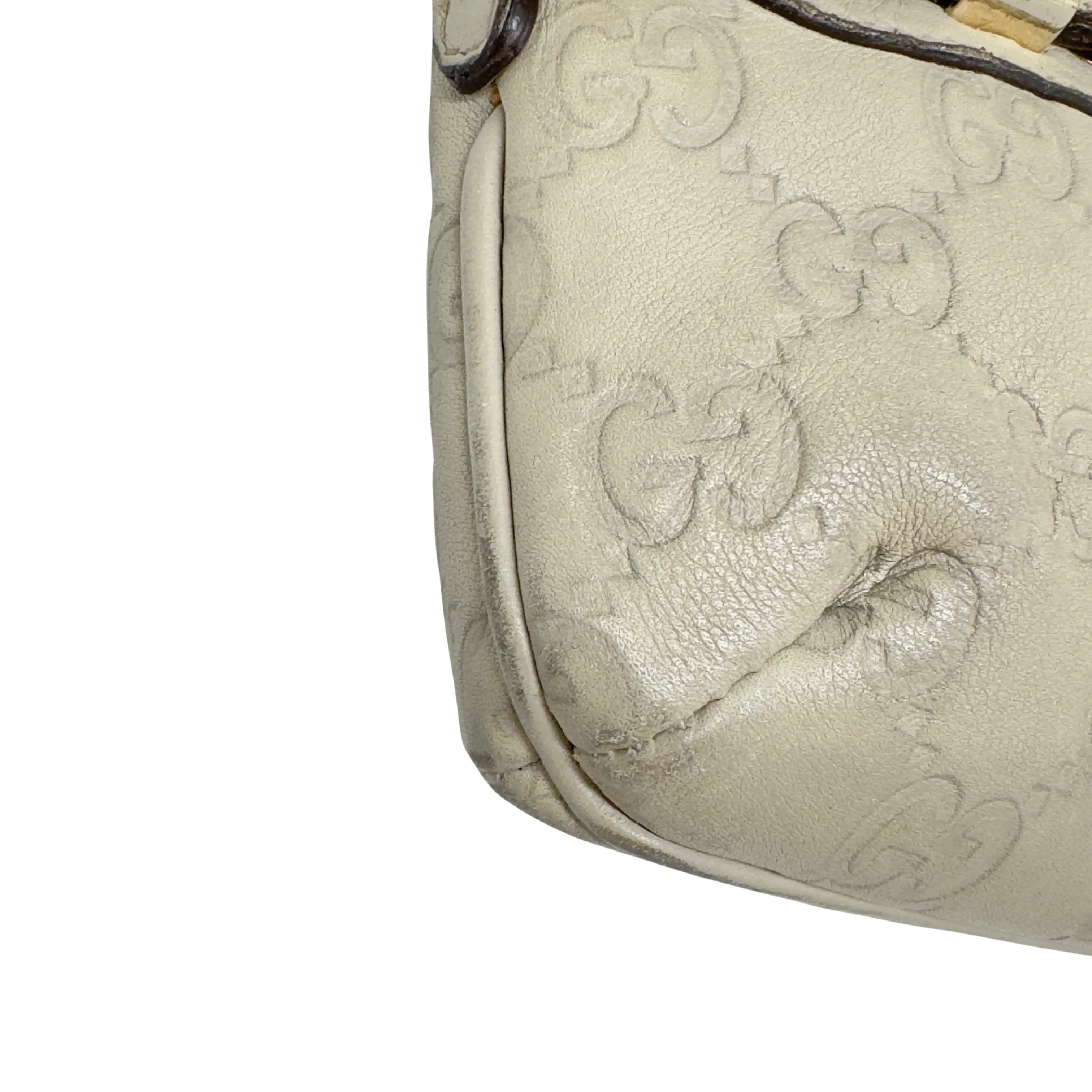 Gucci Monogram Small Pochette Clutch Bag Leather Beige - Image 12
