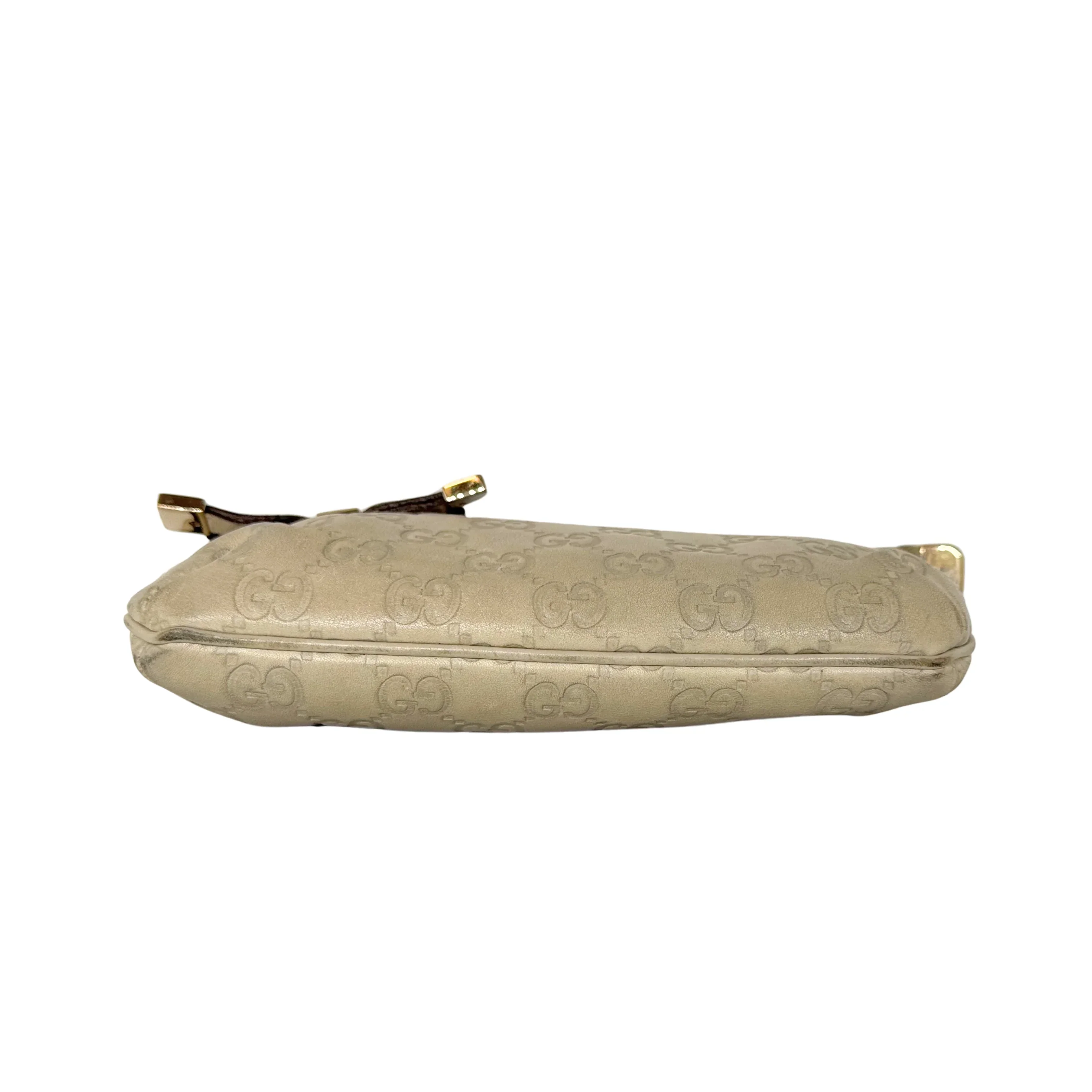 Gucci Monogram Small Pochette Clutch Bag Leather Beige - Image 9
