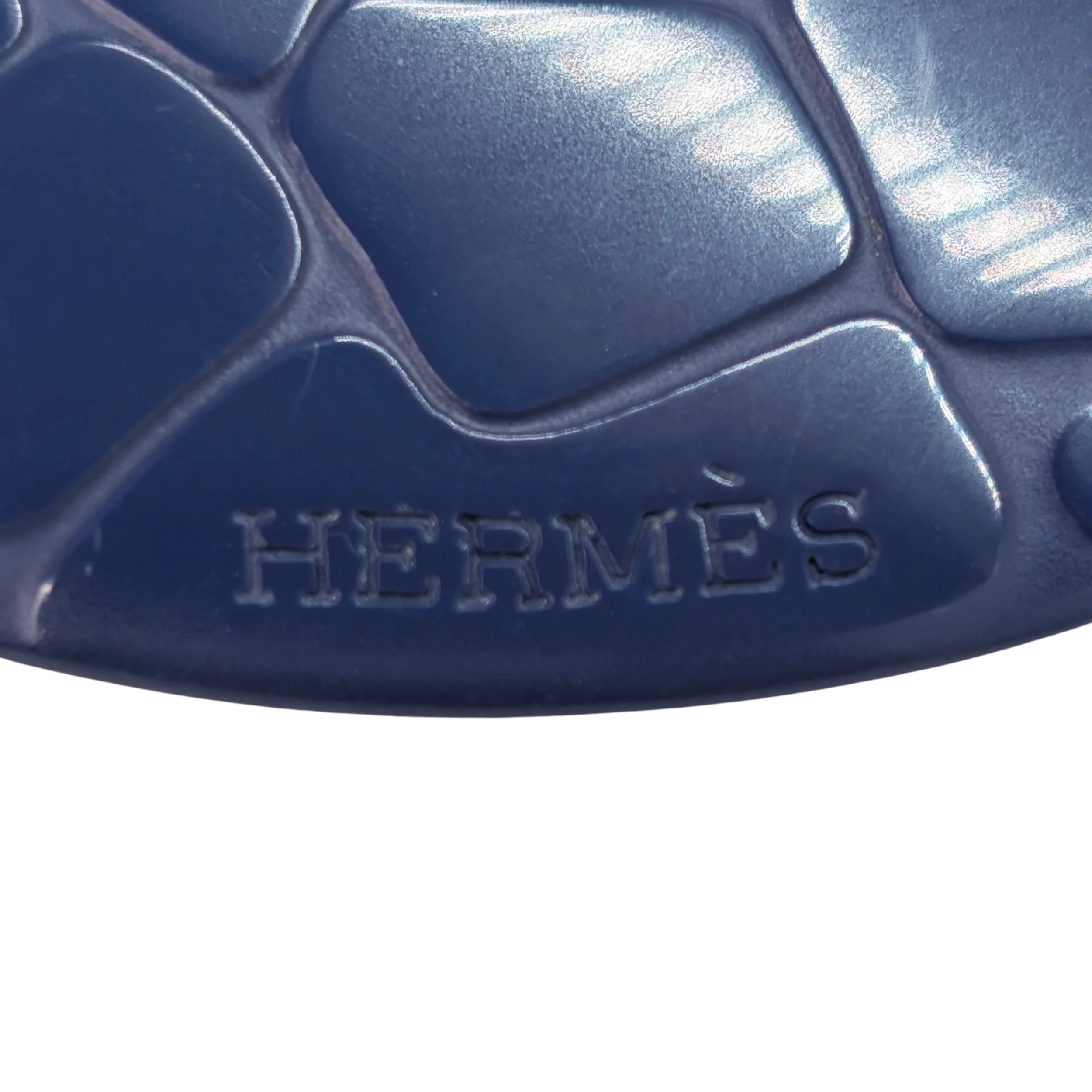 Hermes Lacquer Wood Adjustable Pendant Necklace Blue - Image 5