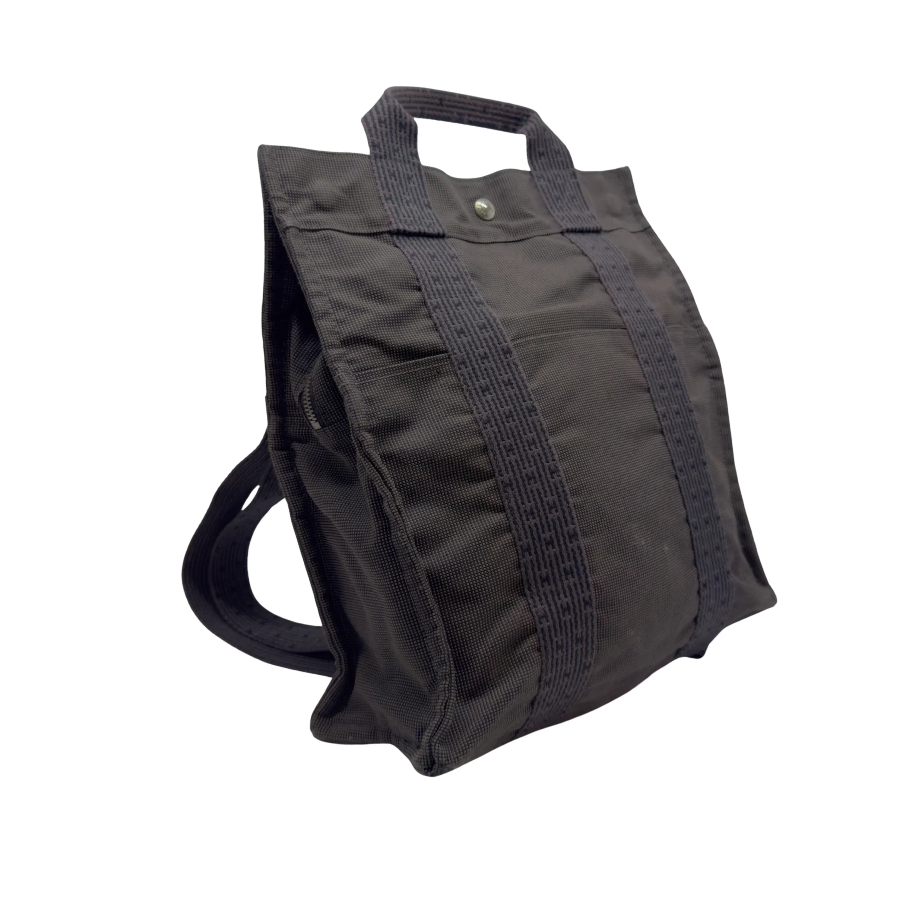 Hermés Herline Backpack Canvas Grey - Image 3