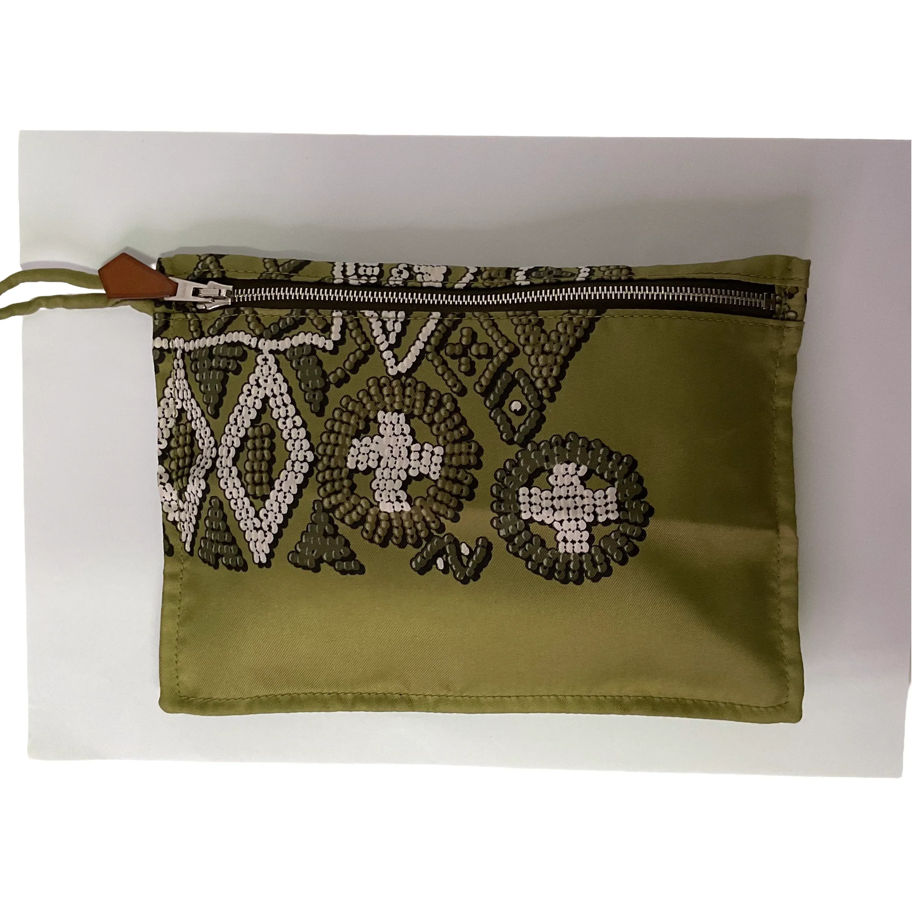 Hermés Silk City Crossbody Bag Green - Image 9