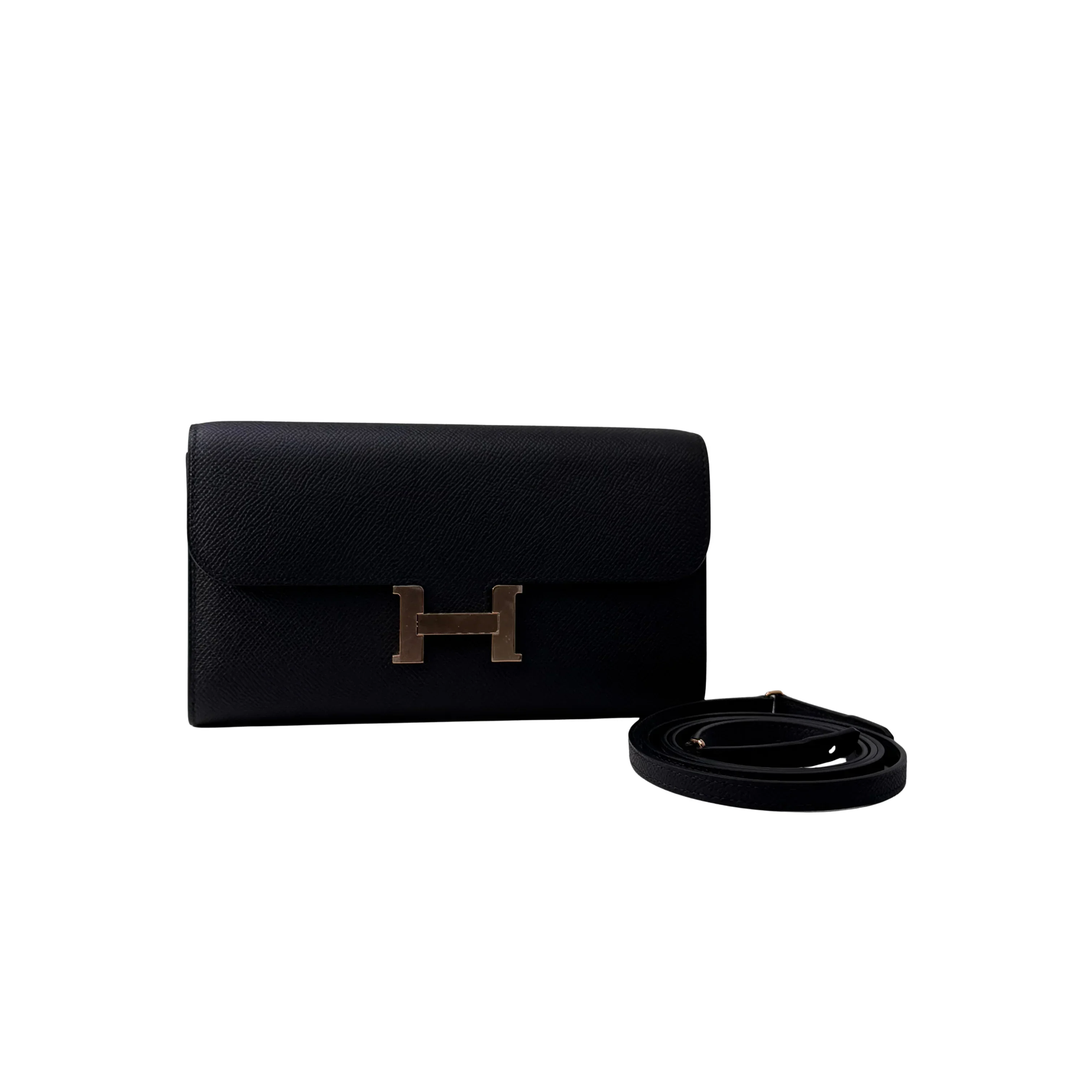 Hermes Epsom Constance To Go Black Wallet Crossbody Bag - Image 5