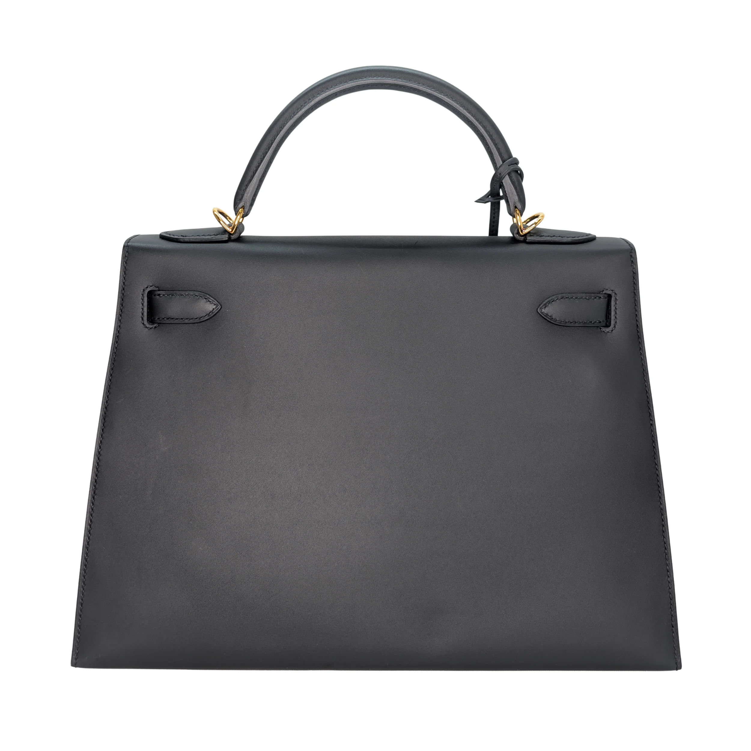 Hermes Kelly 32 Sellier Sombrero Box Leather GHW Matte Black X Stamp - Image 2