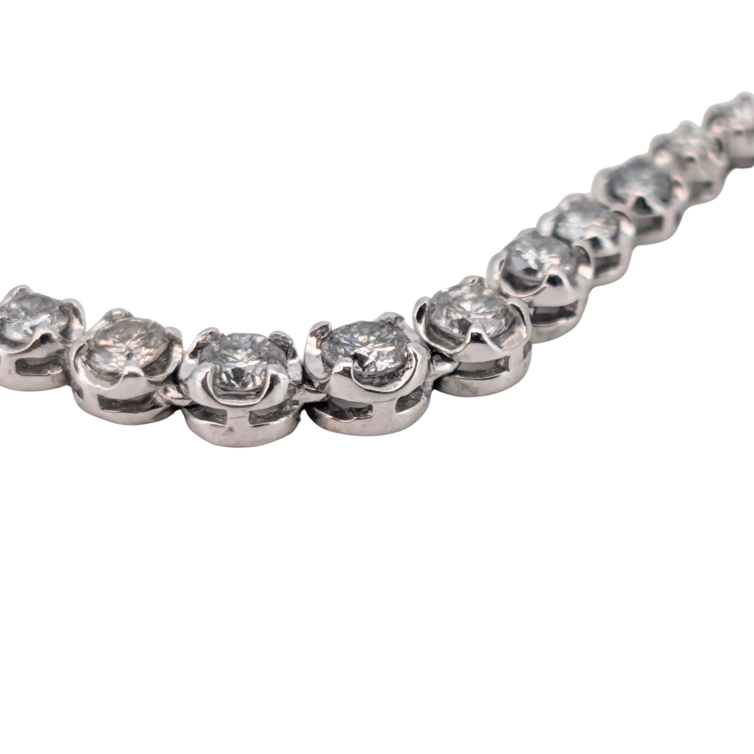 3.00Ct Natural Diamond Tennis Necklace On Platinum - Image 7