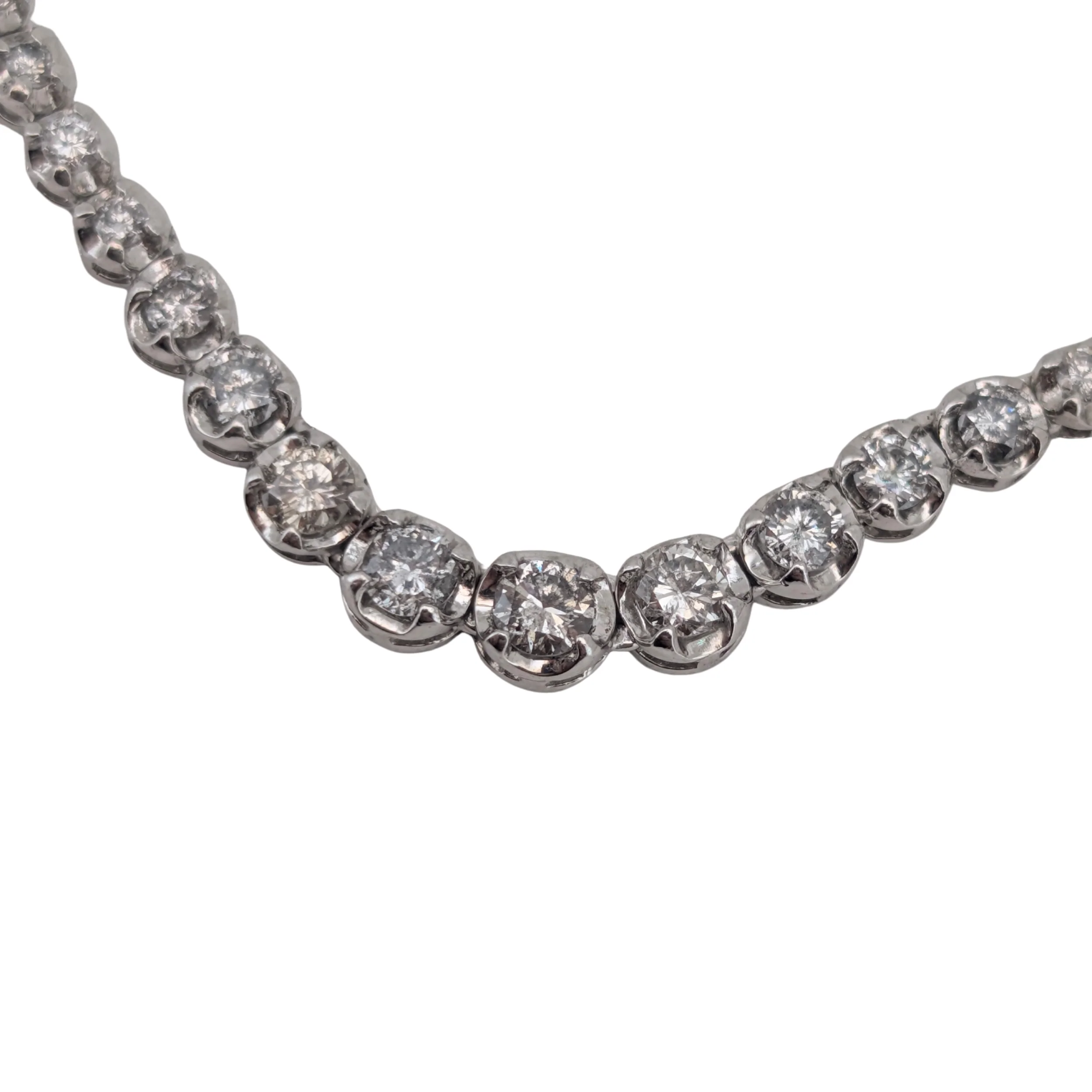 3.00Ct Natural Diamond Tennis Necklace On Platinum - Image 9