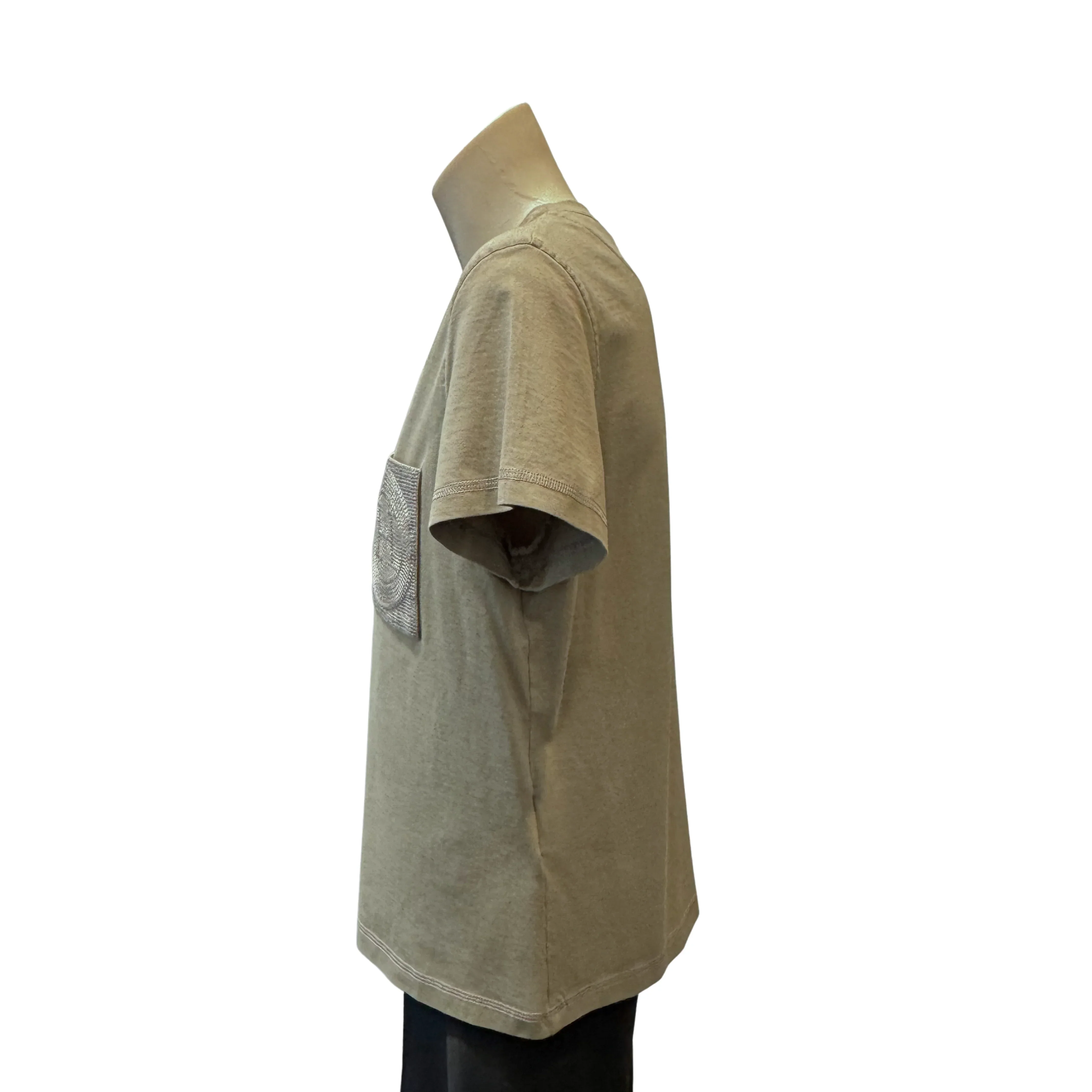 Hermes Droit Poche Brodée T-shirt Khaki size 40 - Image 2