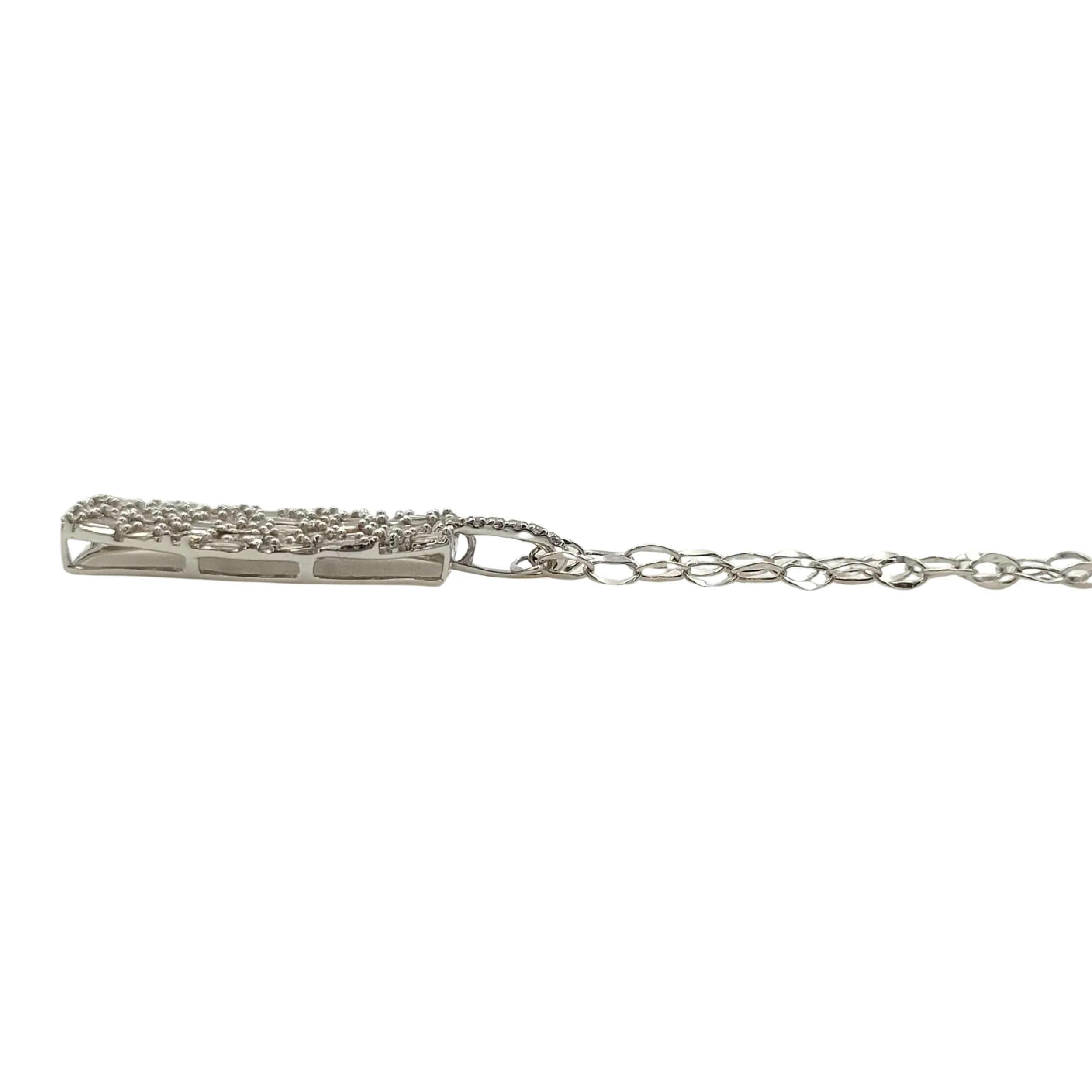 0.80ct 18K White Gold Natural Diamond Baguette Mosaic Pendant Necklace - Image 3