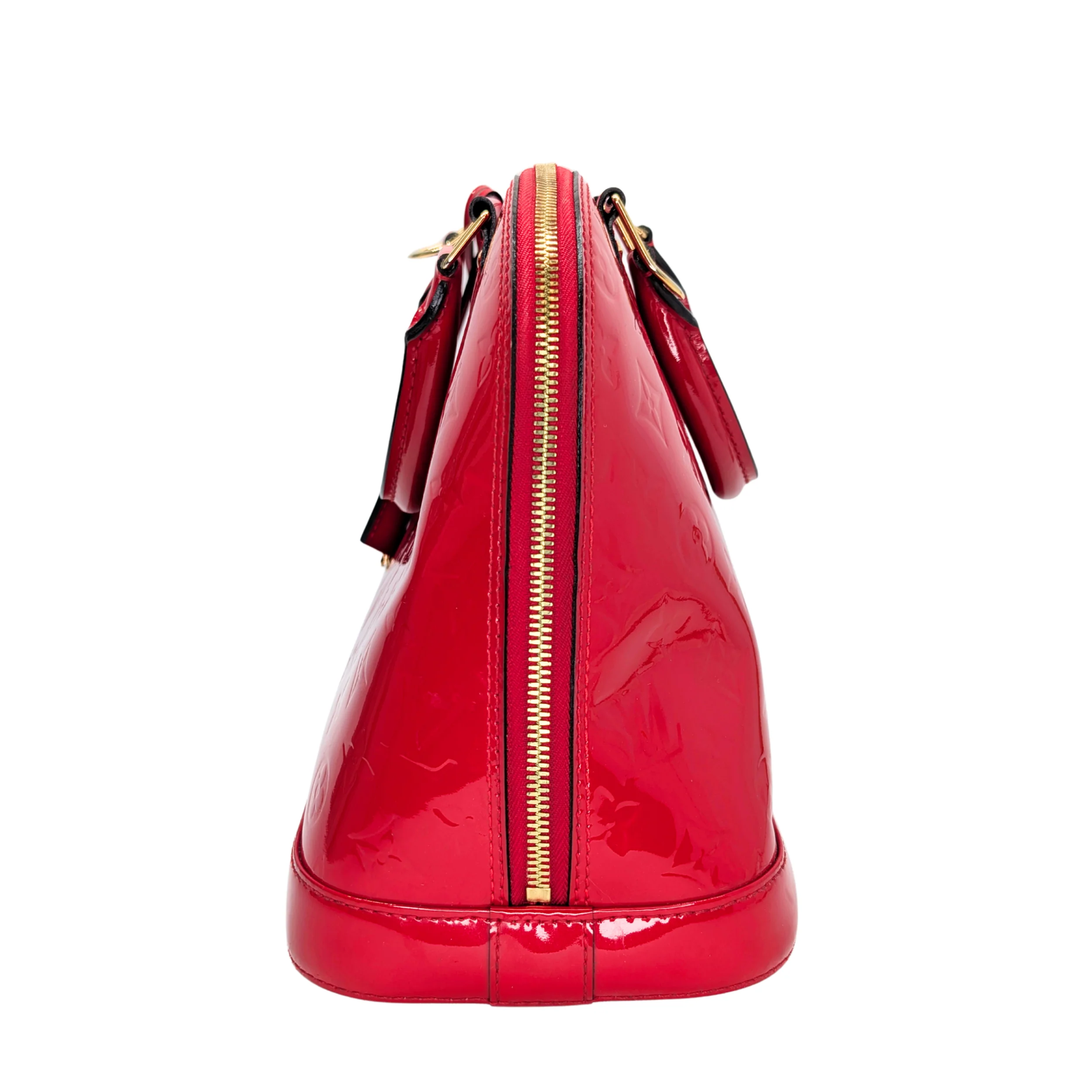 Louis Vuitton Alma Pm Vernis Leather Red Bag - Image 3