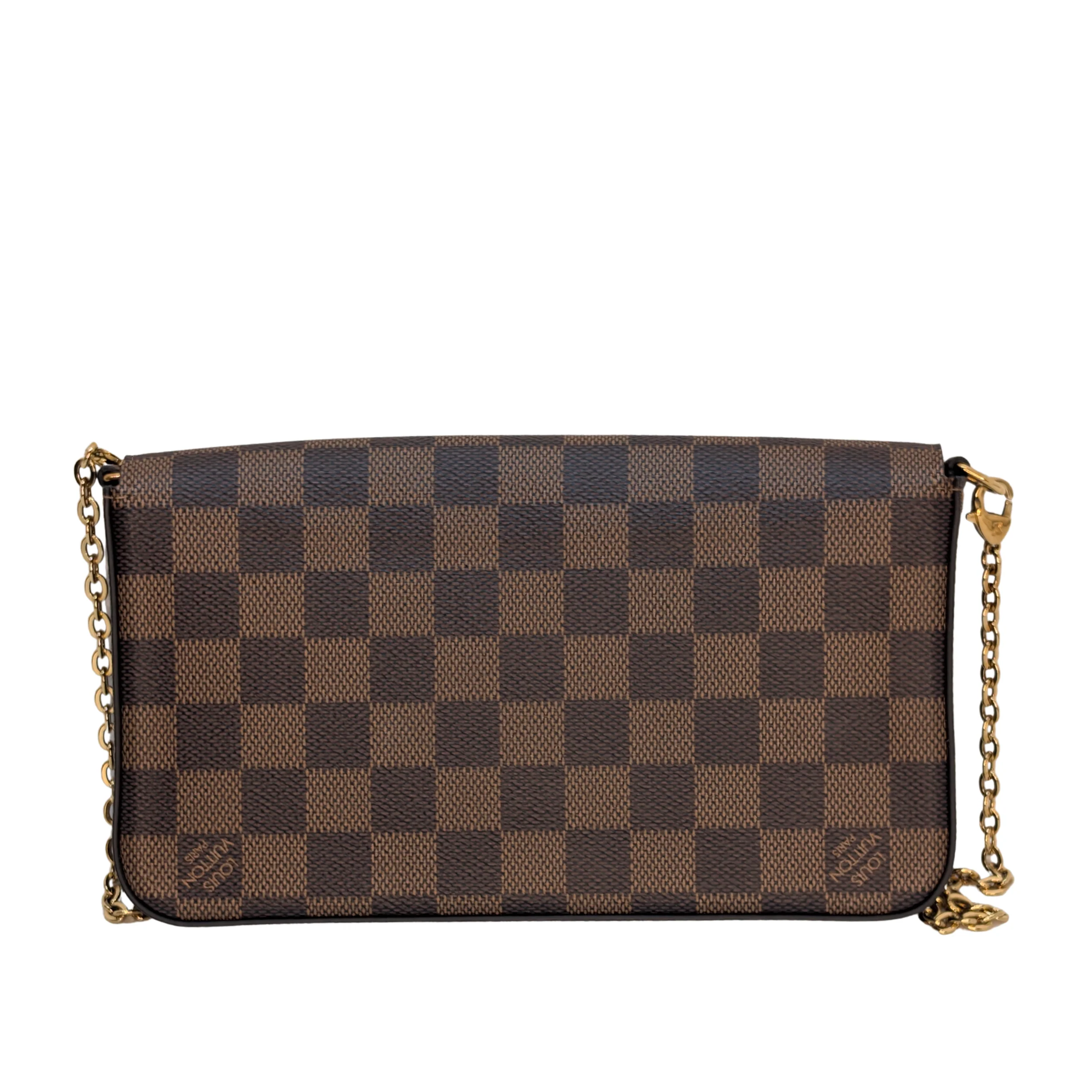 Louis Vuitton Damier Ebene Felicie Pochette Chain Wallet Bag - Image 2