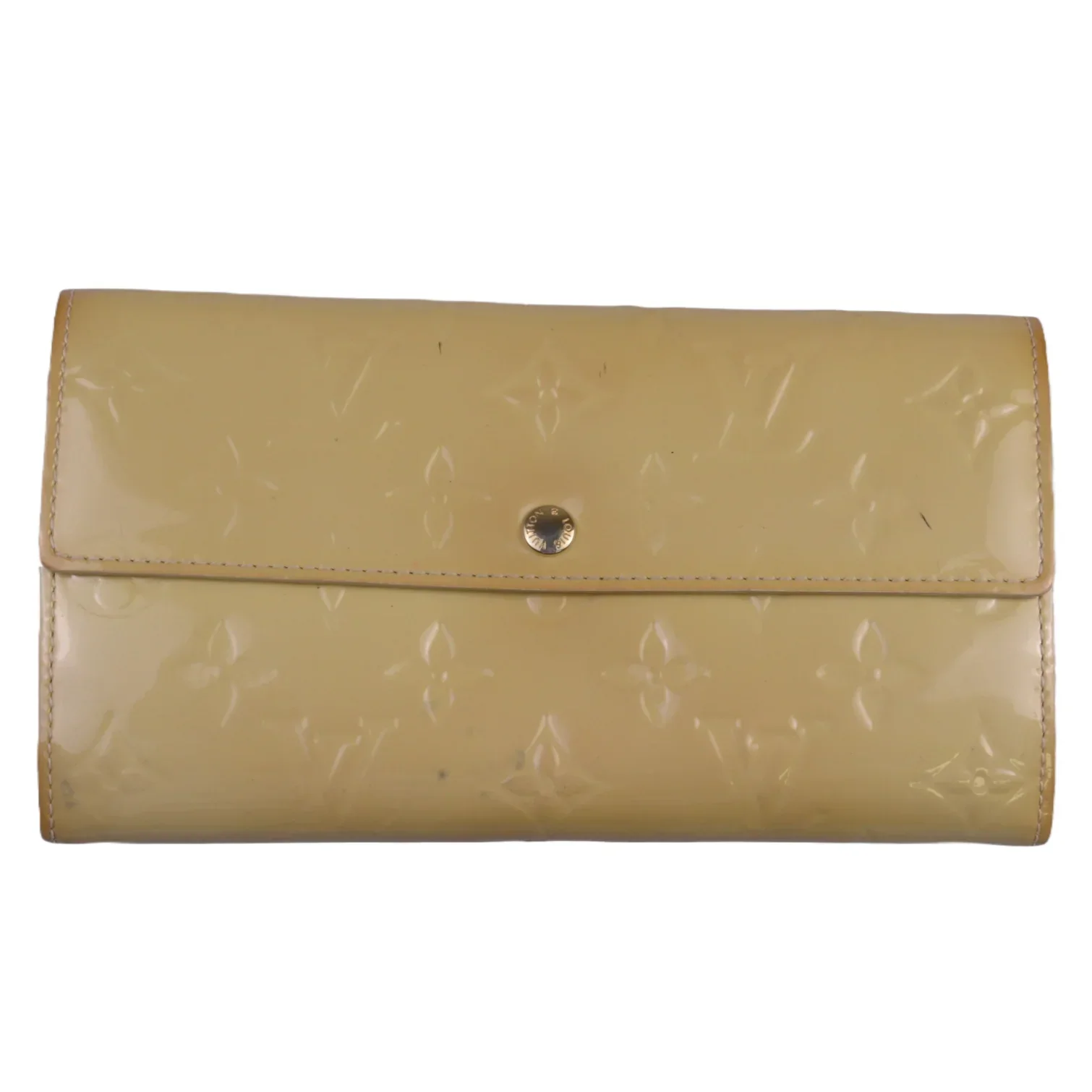 Louis Vuitton Vernis Beige Patent Monogram Continental Wallet