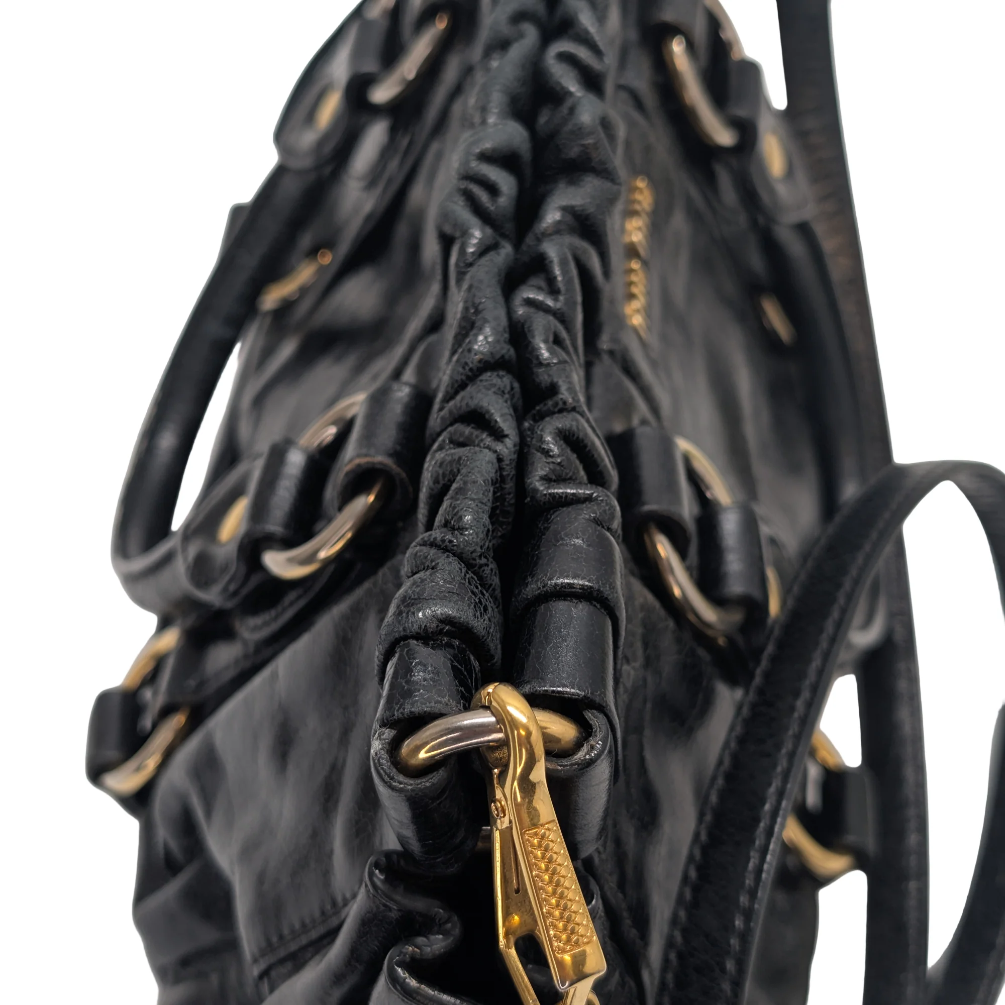 Miu Miu Vitello Crossbody Bag Black - Image 16