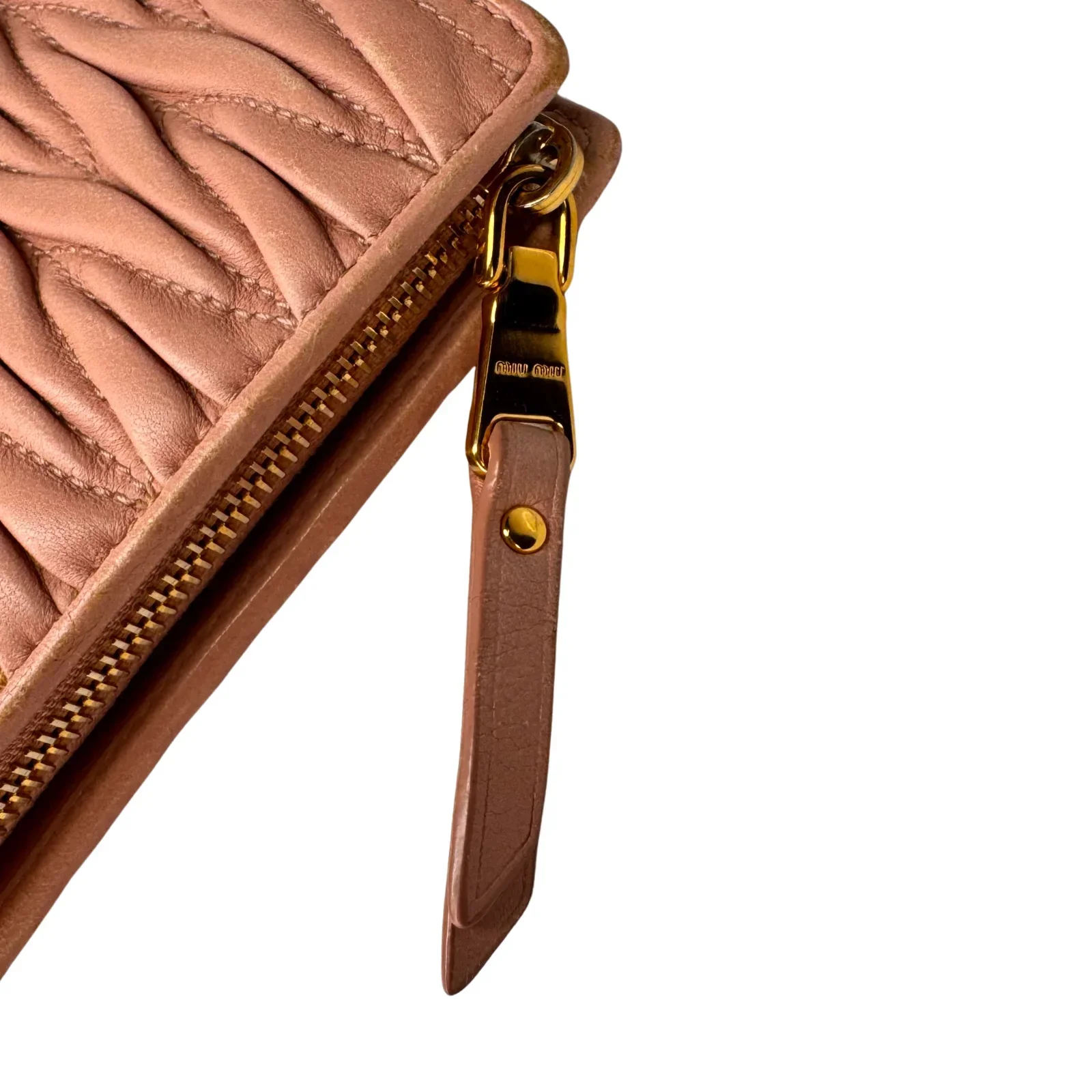 Miu Miu Matelassé Zip Around Wallet – Powdered Pink - Image 11