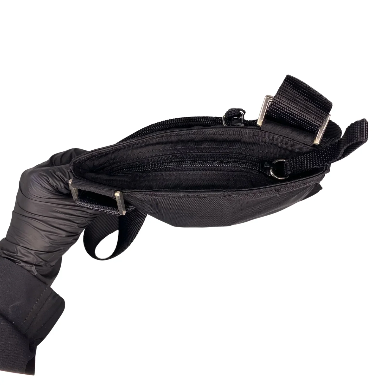 Prada Black Nylon Crossbody Messenger Black Bag - Image 4