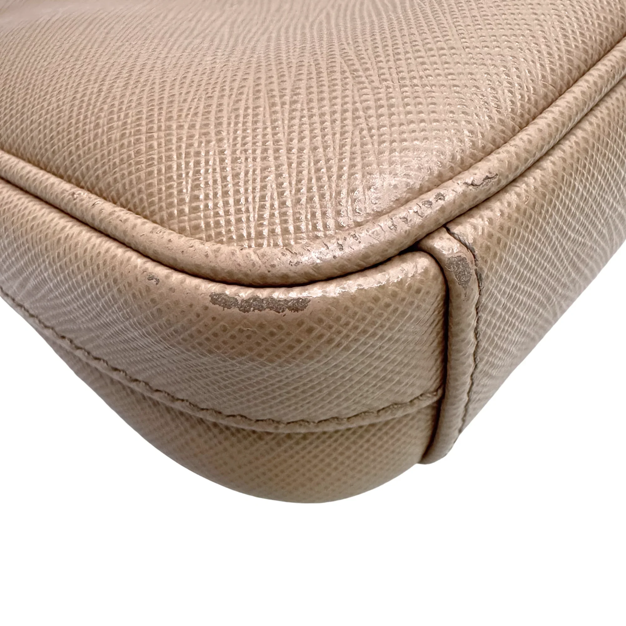 Prada Re-edition Crossbody Bag Leather Beige - Image 11