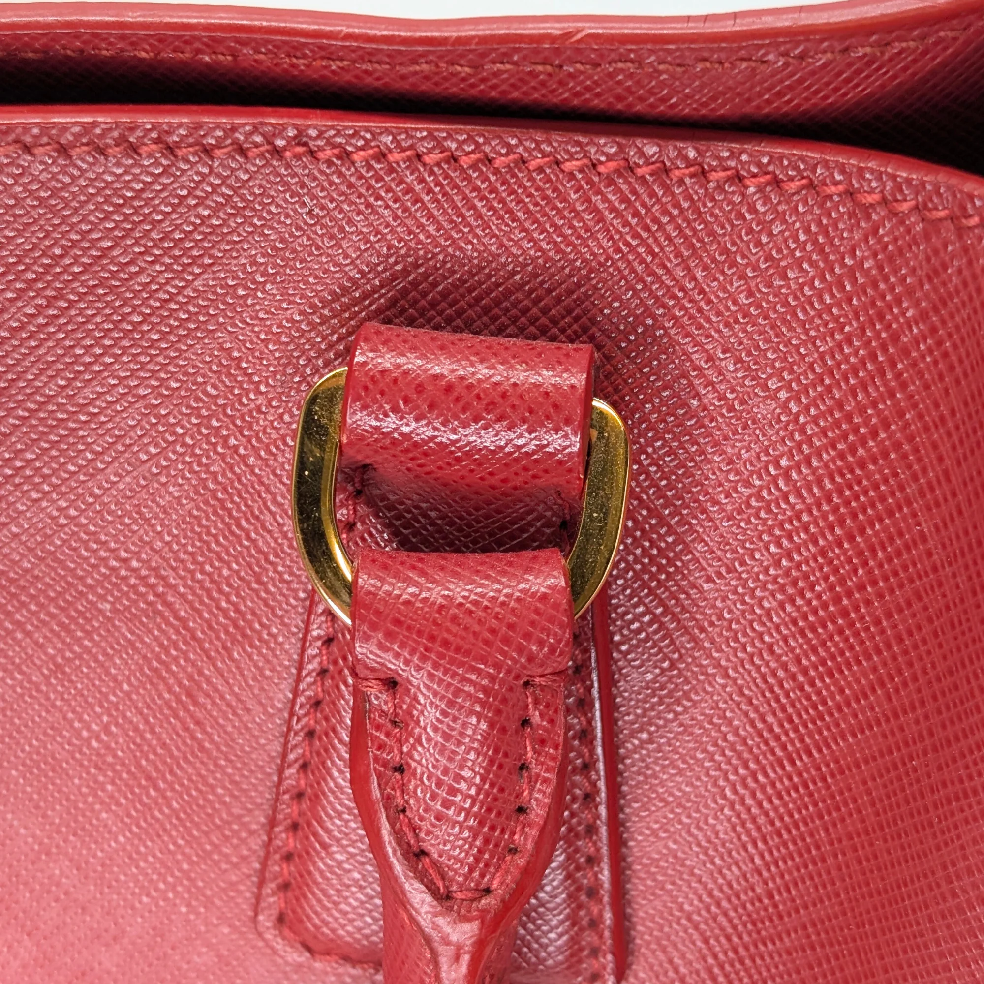 Prada Lux Open Saffiano Tote Bag Red - Image 16