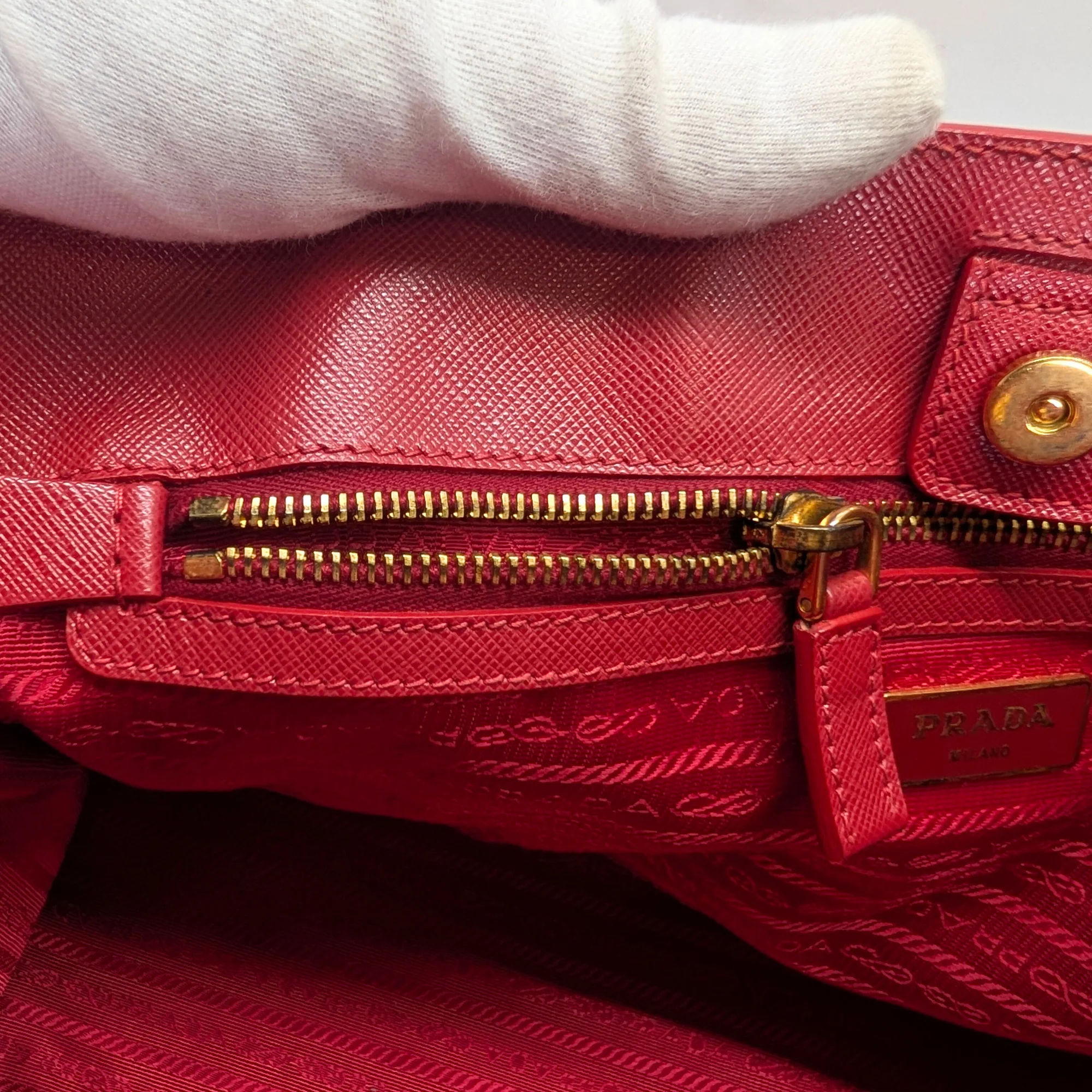 Prada Lux Open Saffiano Tote Bag Red - Image 20