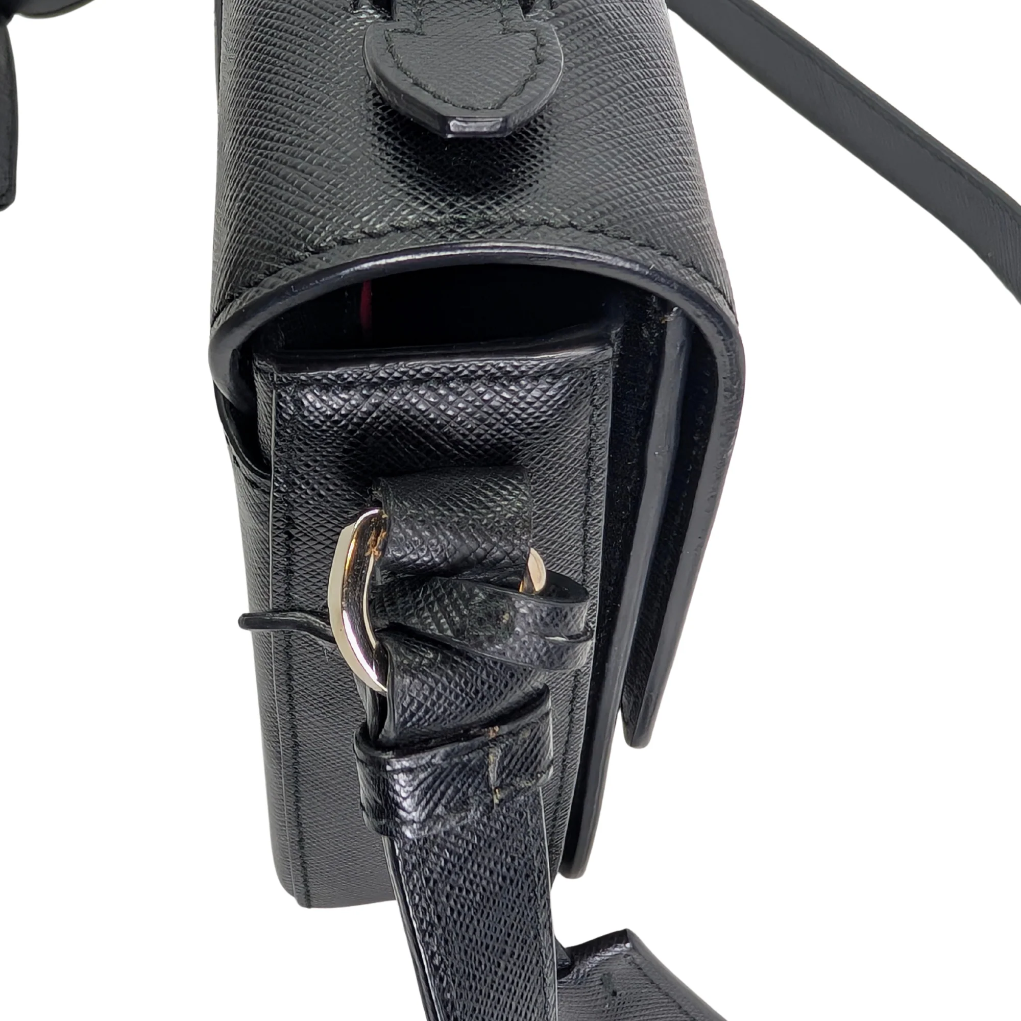 Prada Saffiano Lux Crossbody Bag Black - Image 13