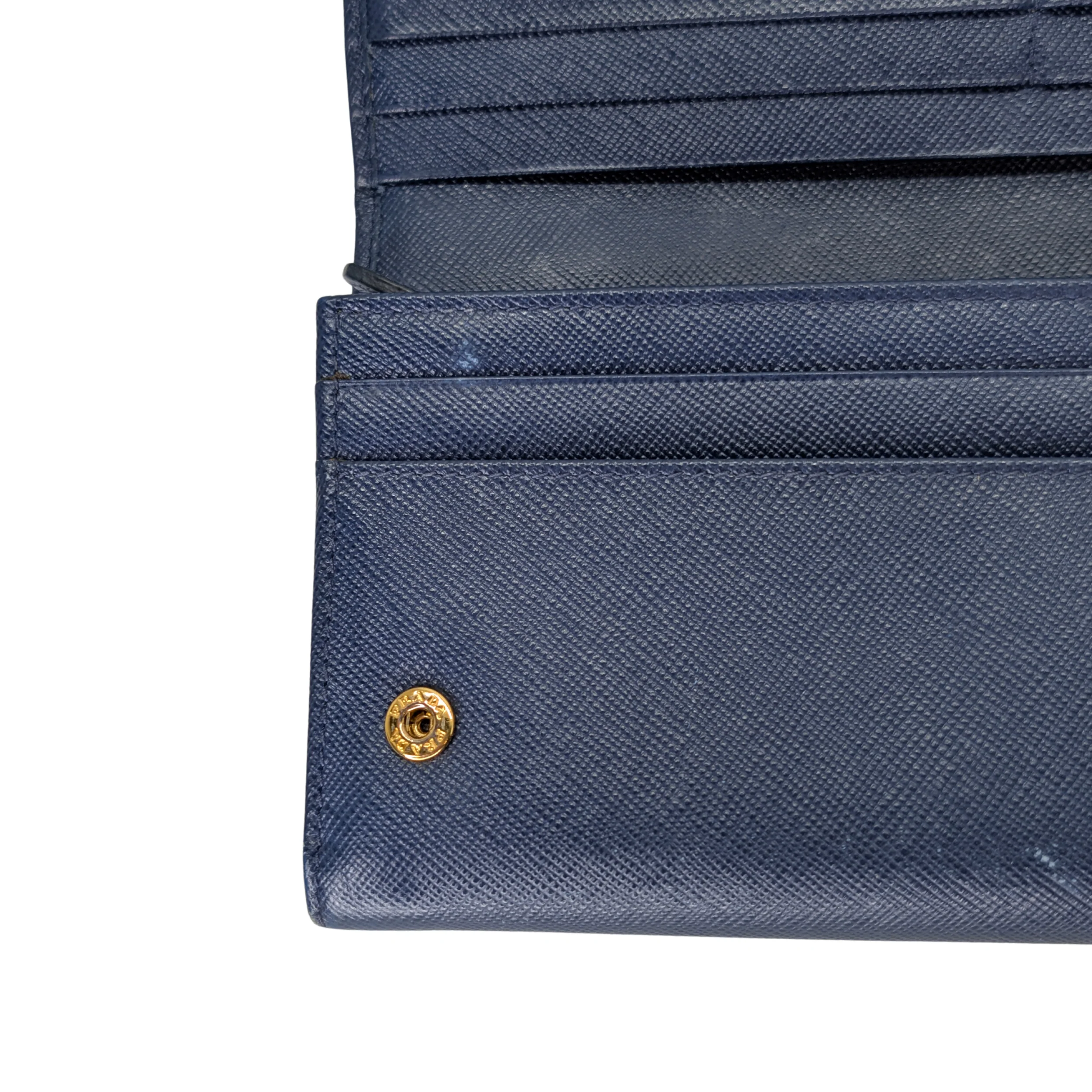 Prada Saffiano Leather Navy Blue Long Wallet - Image 17