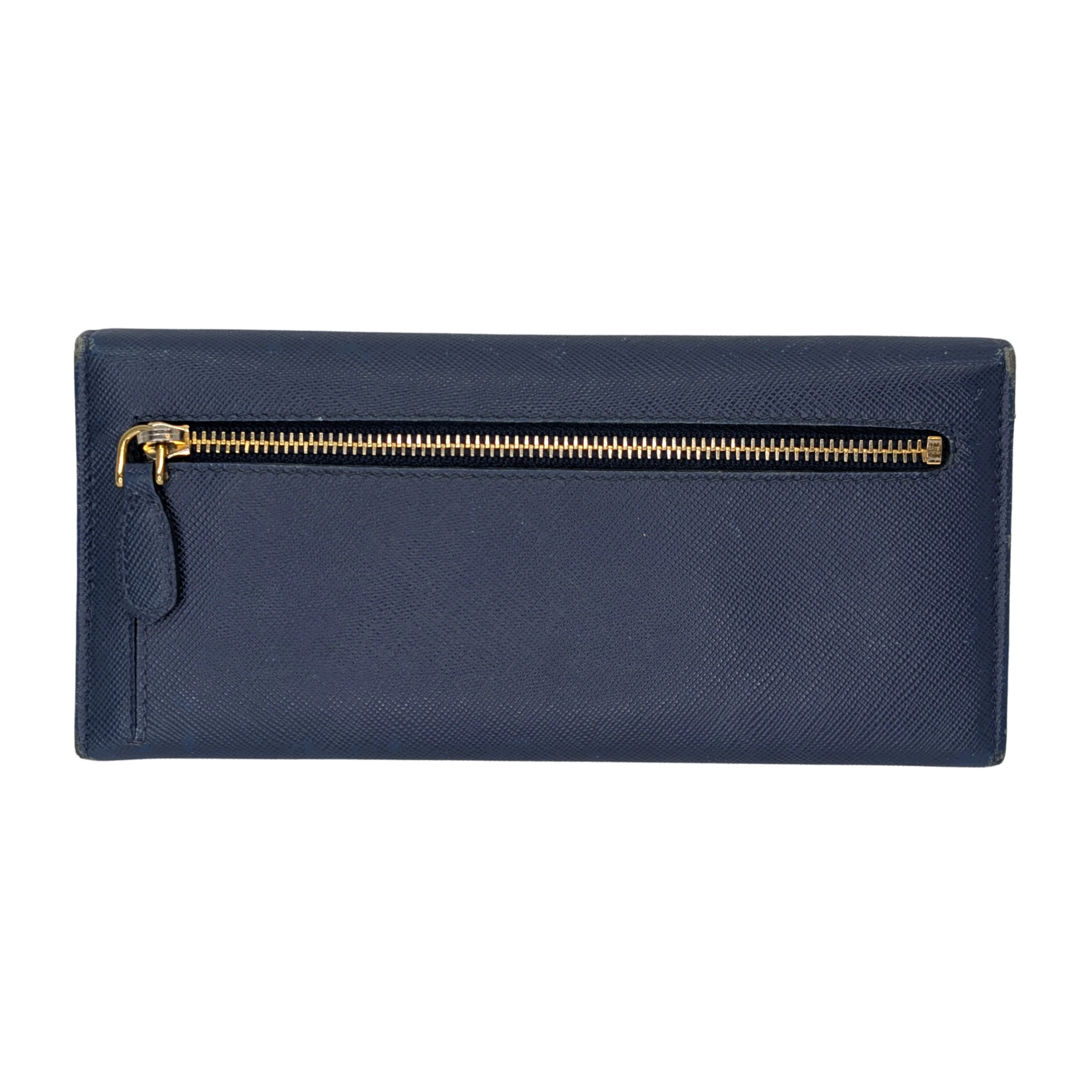 Prada Saffiano Leather Navy Blue Long Wallet - Image 2