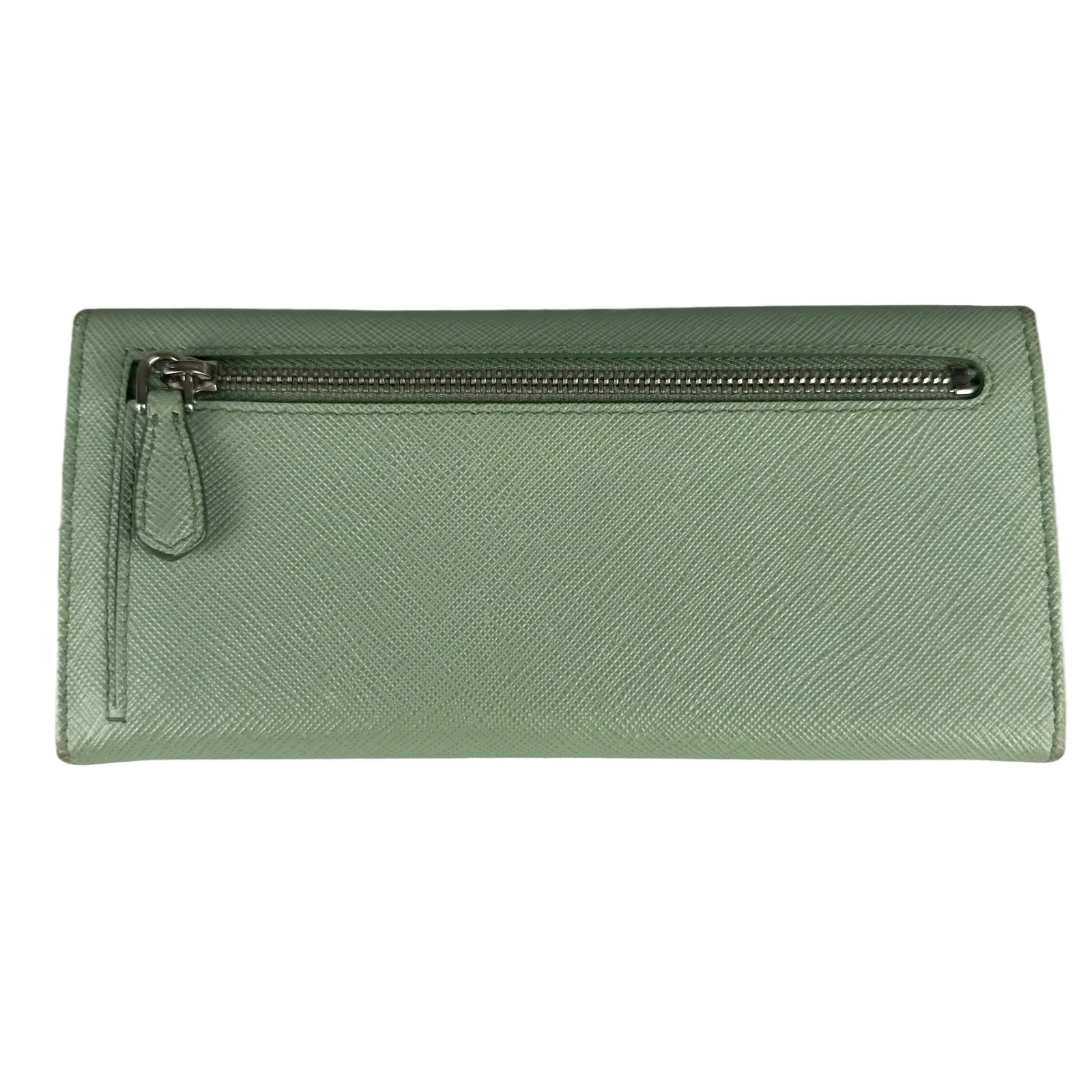 Prada Saffiano Metal Acquamarina Long Folio Leather Wallet - Image 3