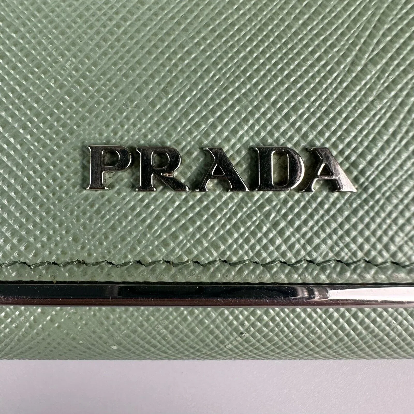 Prada Saffiano Metal Acquamarina Long Folio Leather Wallet - Image 7