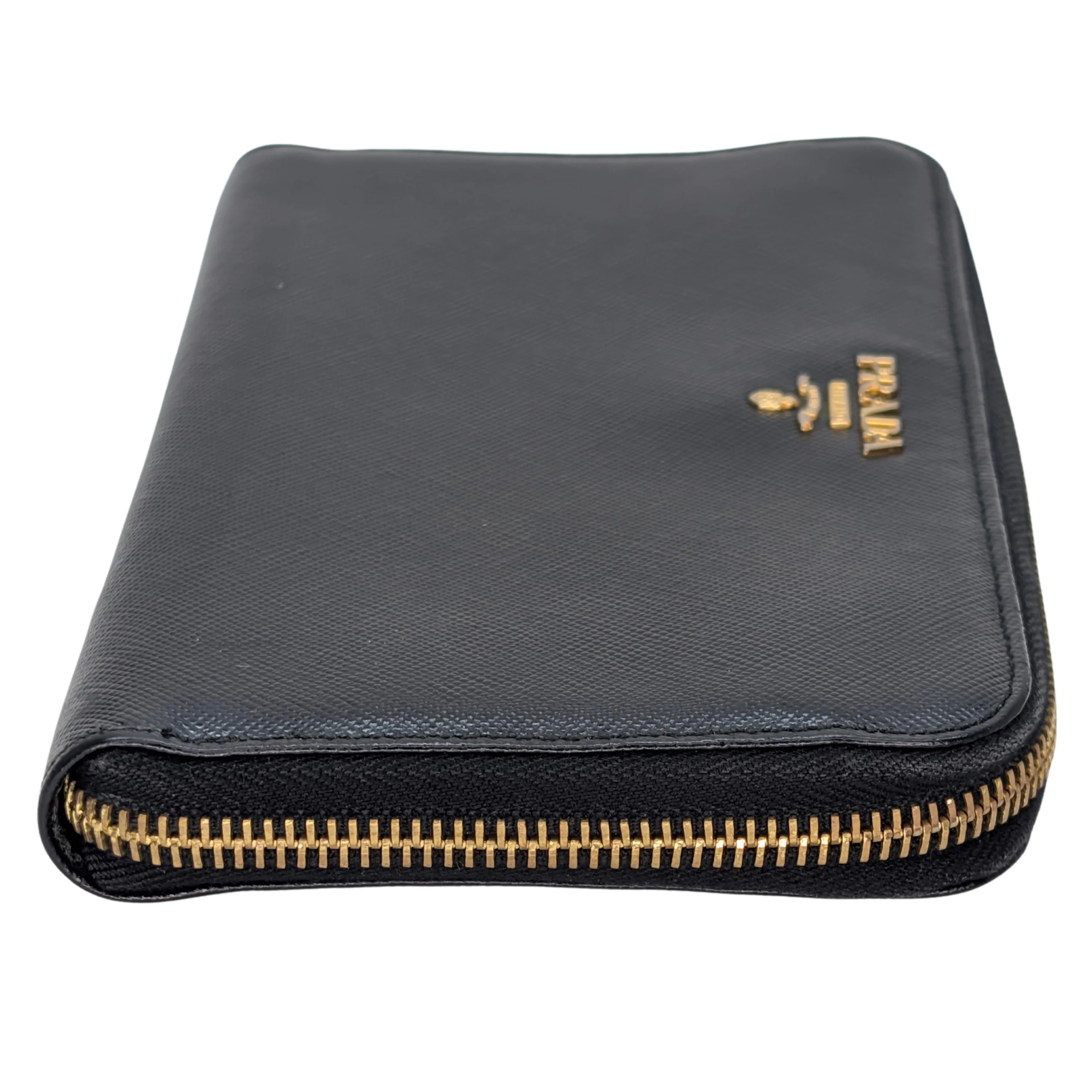 Prada Saffiano Leather Zip around Long Wallet Black - Image 4