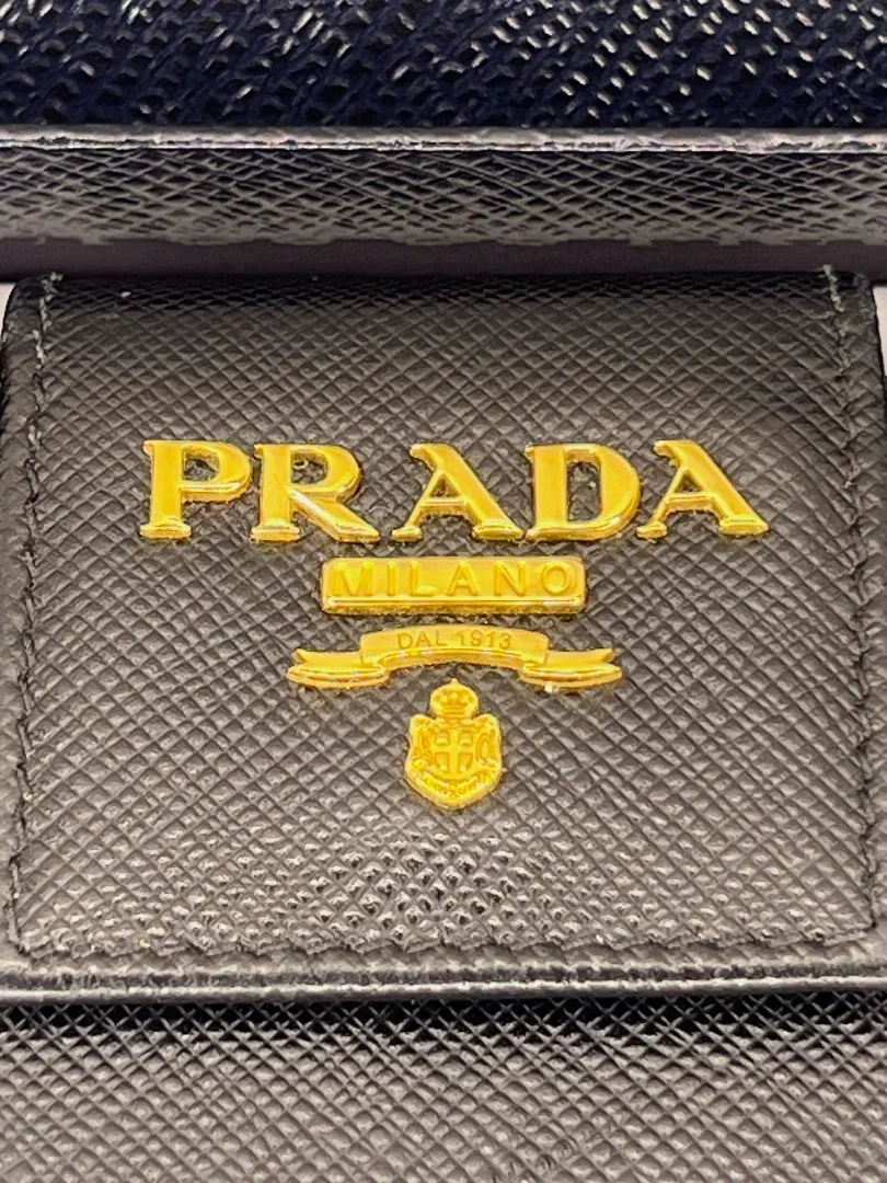 Prada Saffiano Metal Leather Continental Wallet Black - Image 11