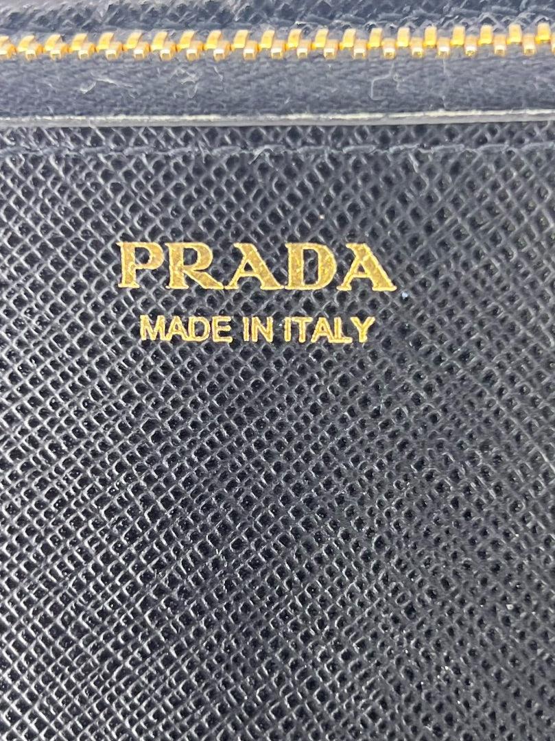 Prada Saffiano Metal Leather Continental Wallet Black - Image 13