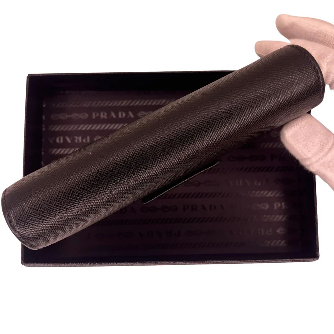 Prada Saffiano Metal Leather Continental Wallet Black - Image 6