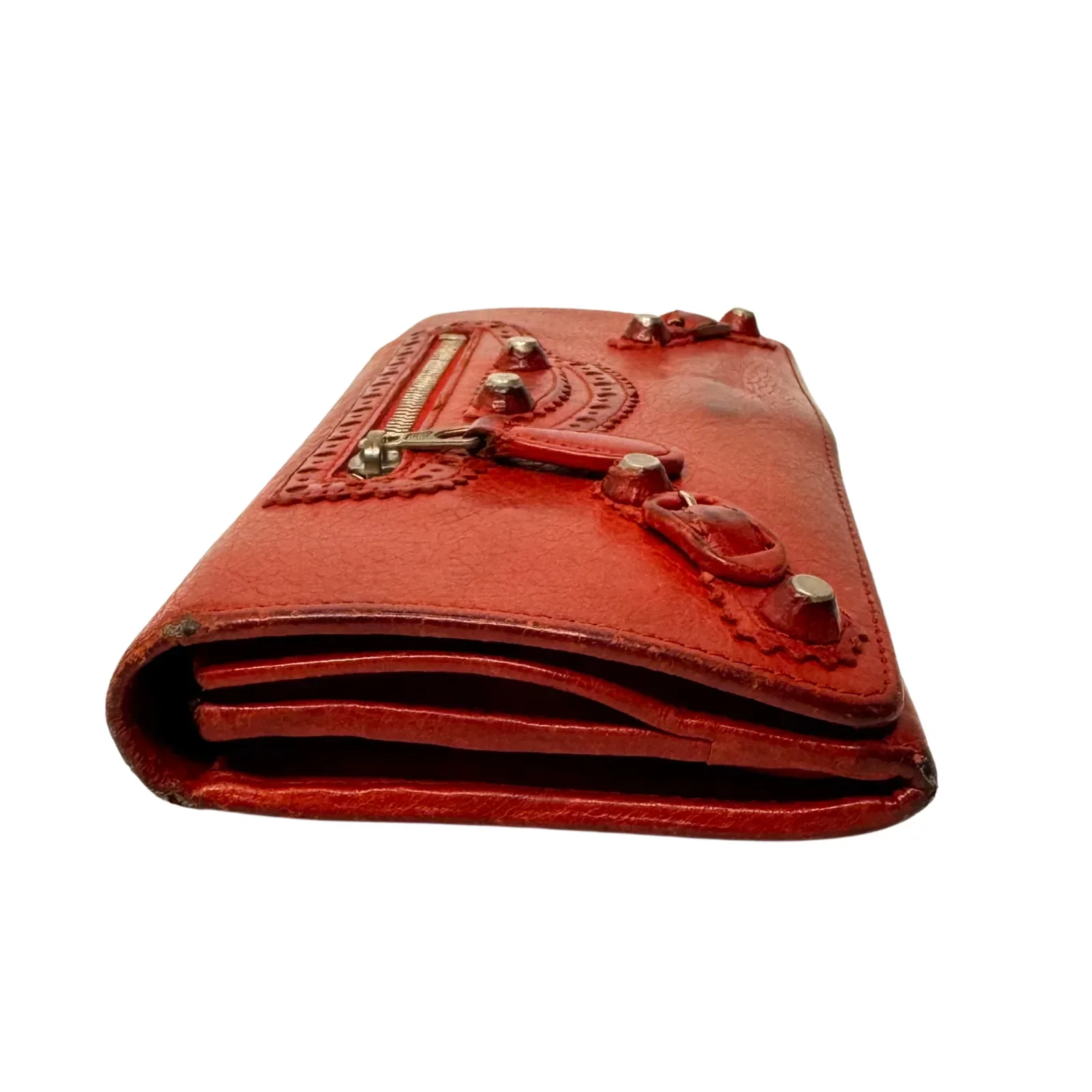 Balenciaga Red Lipstick Agneau Leather Giant 12 Gold Hardware Wallet - Image 4