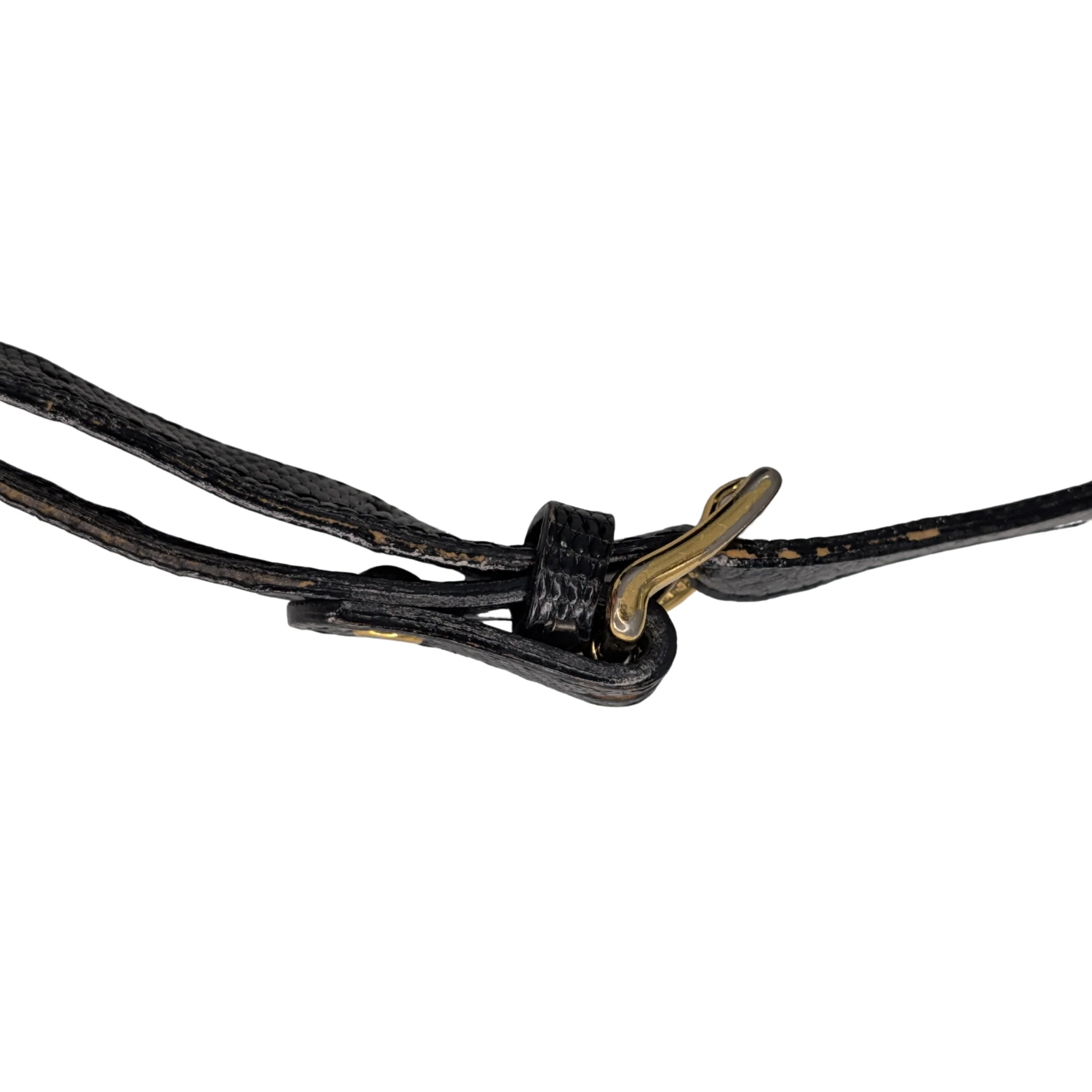 Saint Laurent Black Lizard Embossed Crossbody/Shoulder Bag - Image 15