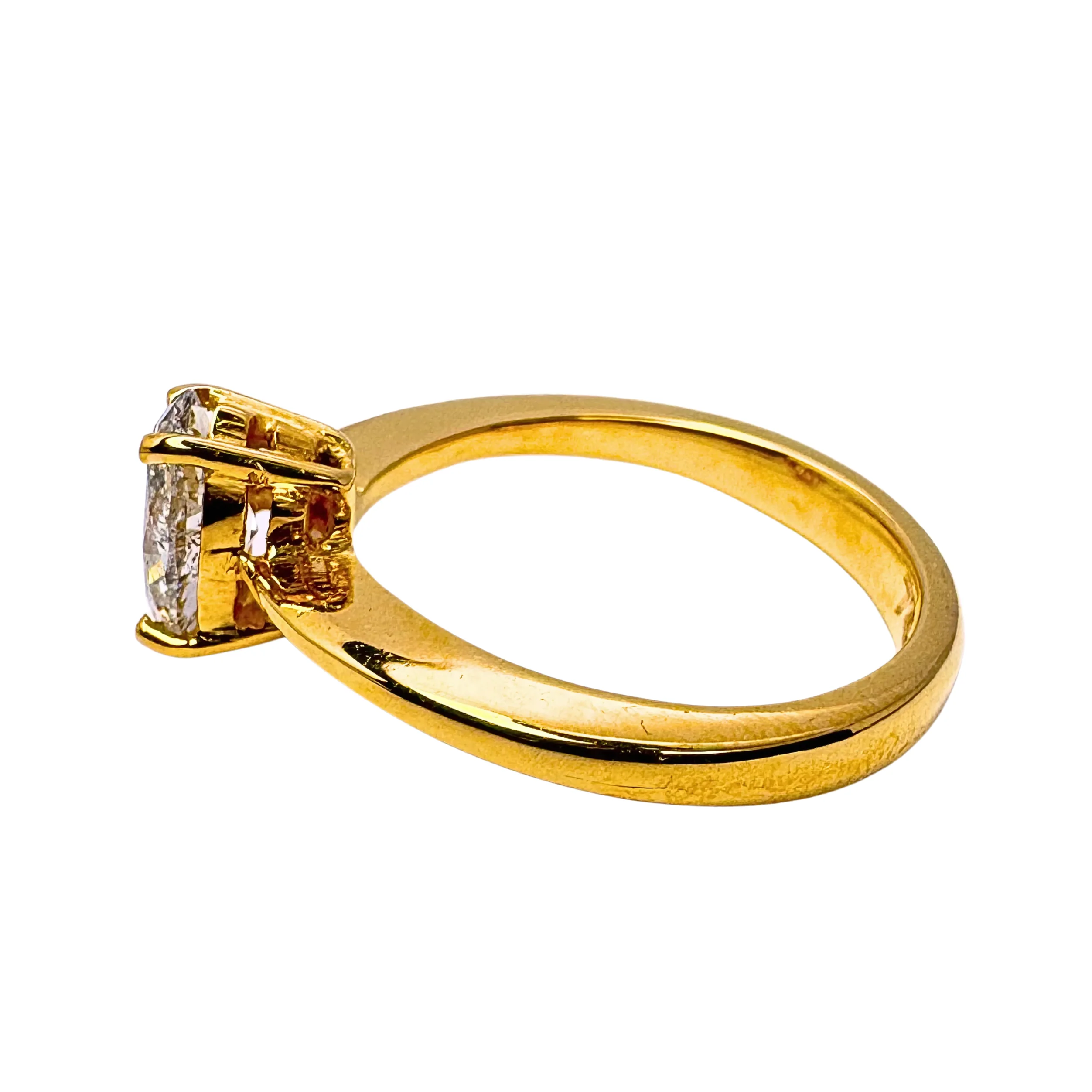 0.70Ct Natural Diamond Marquise Cut Ring On 18K Gold - Image 7
