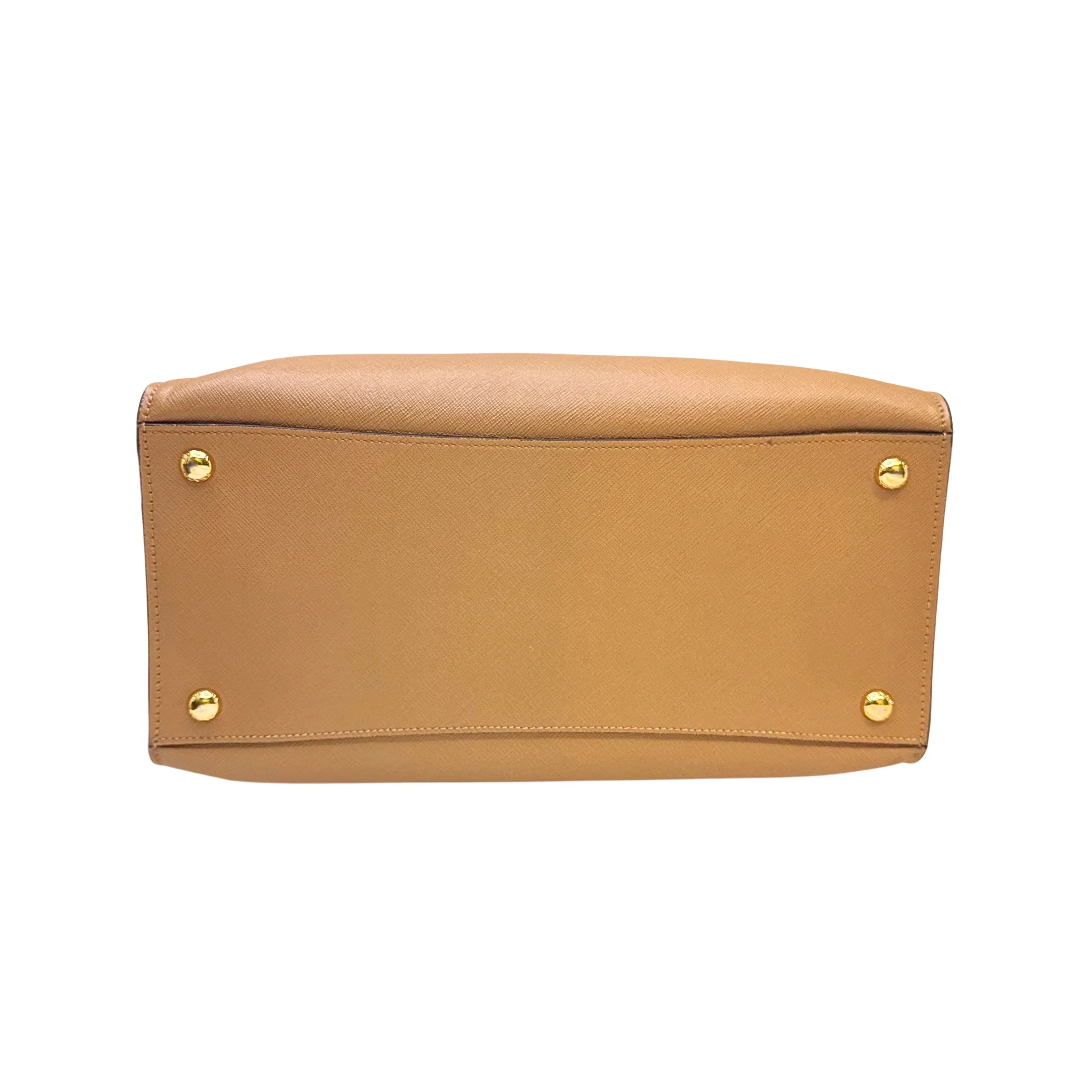 Prada Saffiano Handbag Leather Brown - Image 6