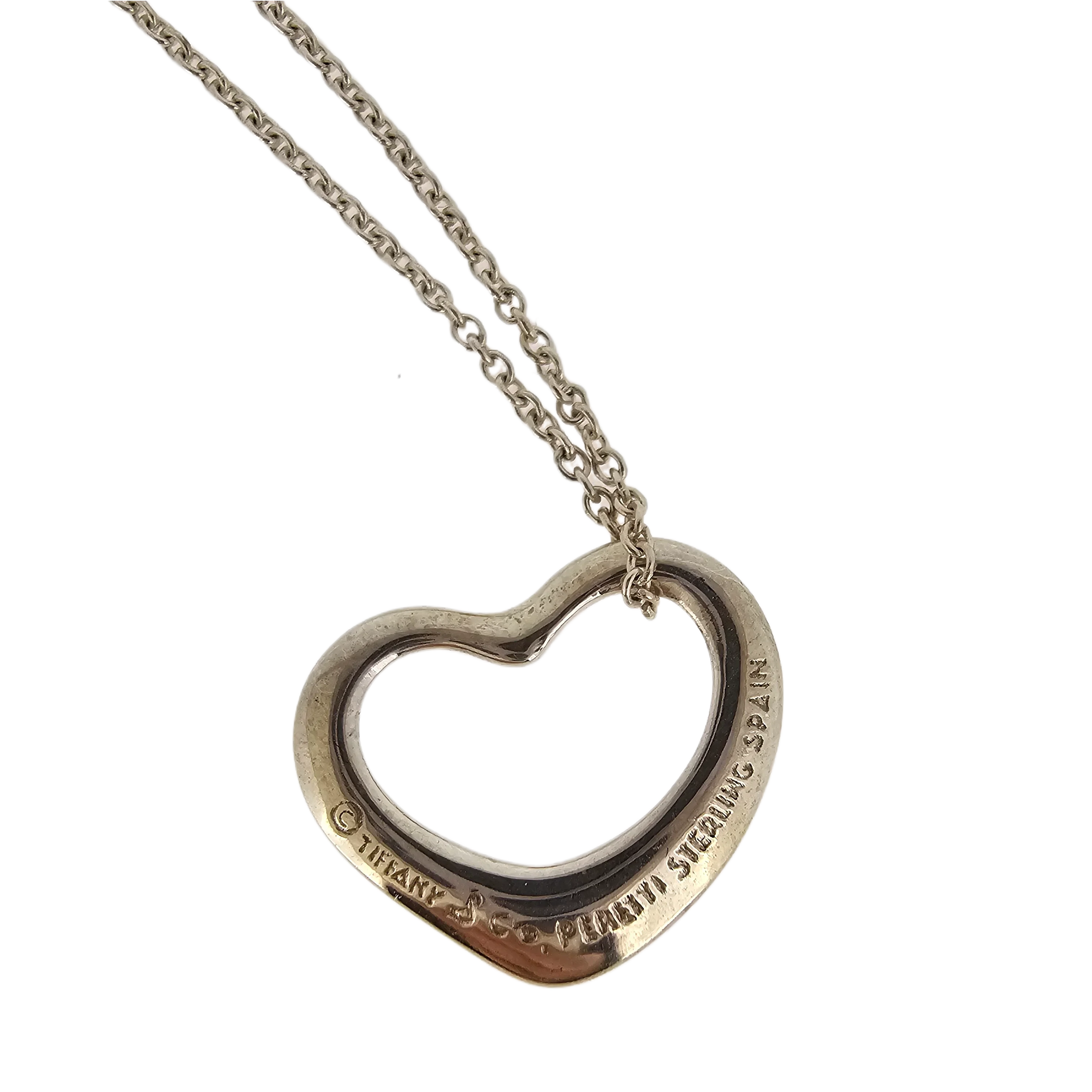 Tiffany & Co Elsa Peretti Small Heart Sterling Silver Necklace - Image 2