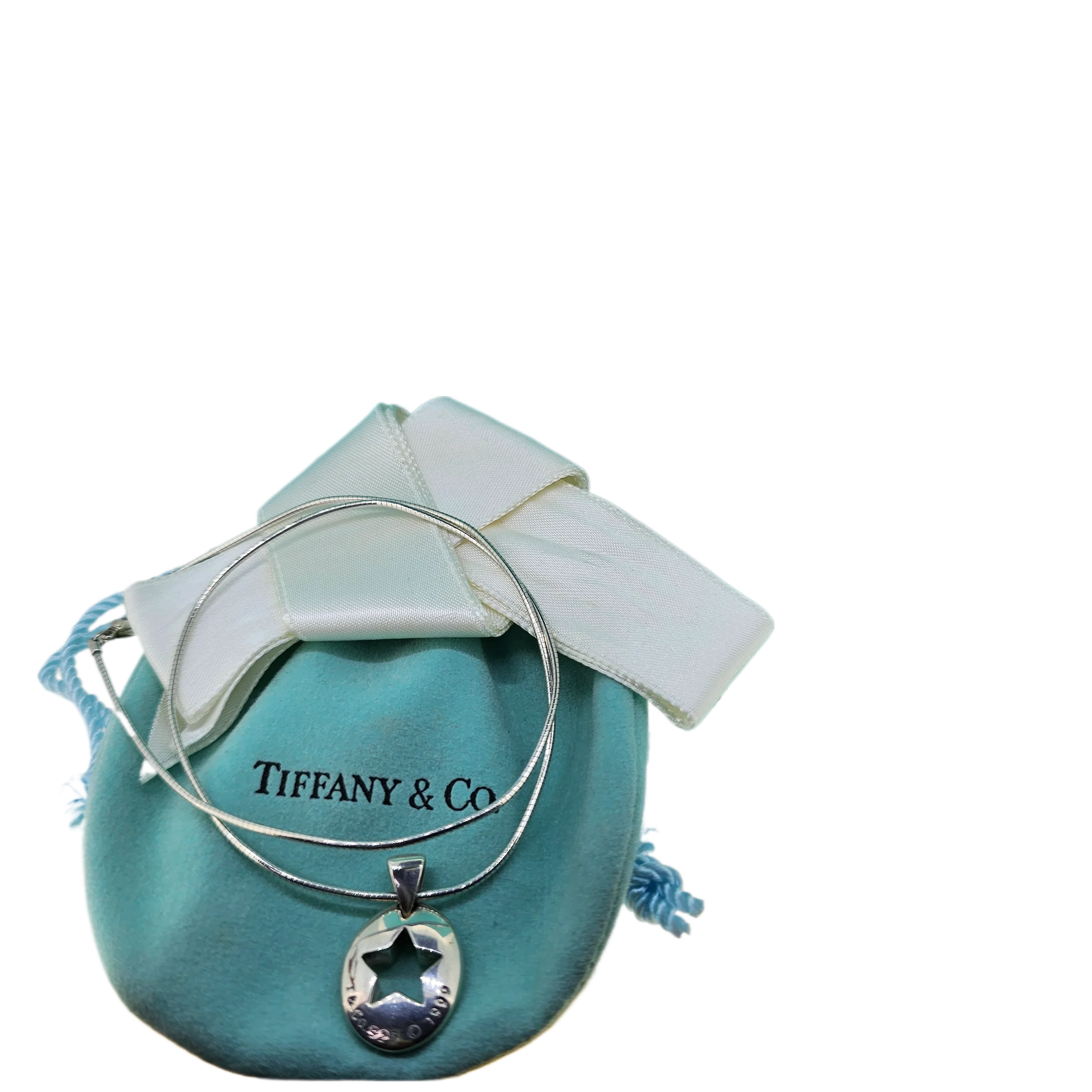 Tiffany & Co Silver Sterling Stencil Star Necklace Choker - Image 5