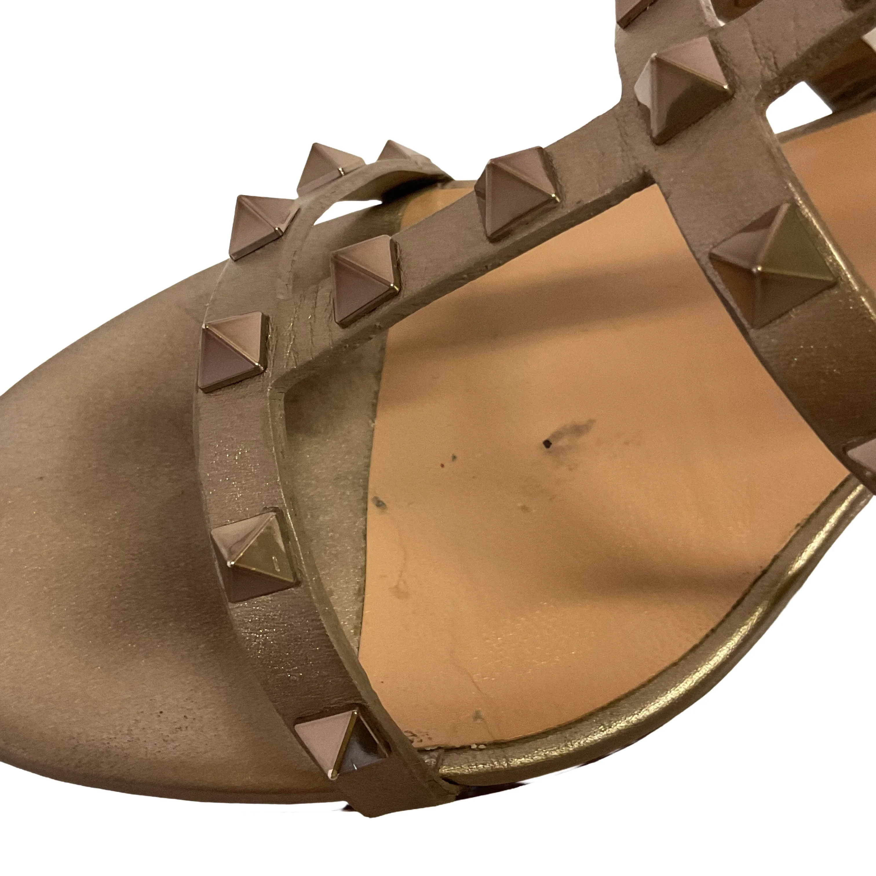 Valentino Rock Stud Heels Beige/Gold 41 - Image 14