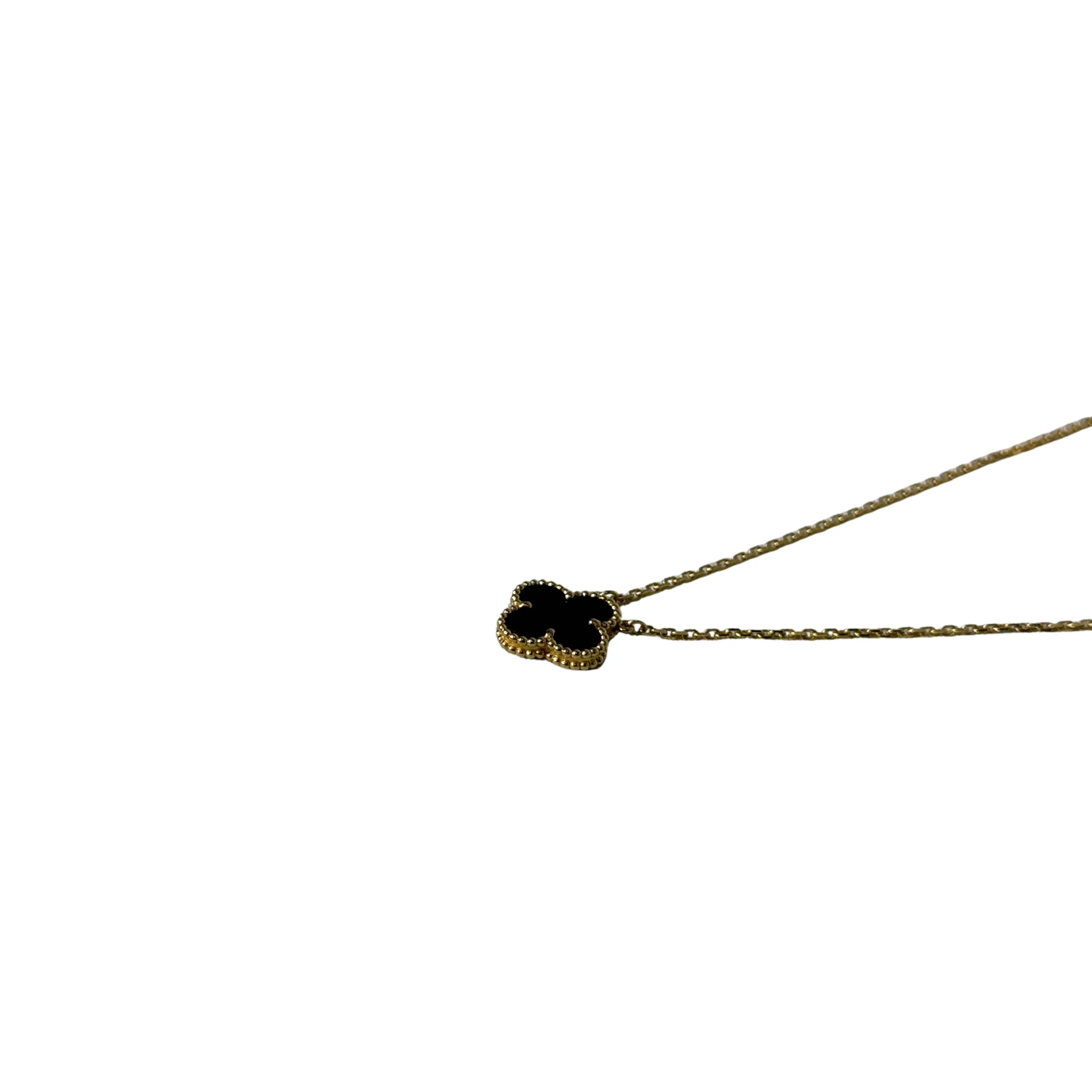Van Cleef & Arpels Vintage Alhambra Onyx Pendant with 18K Gold - Image 4